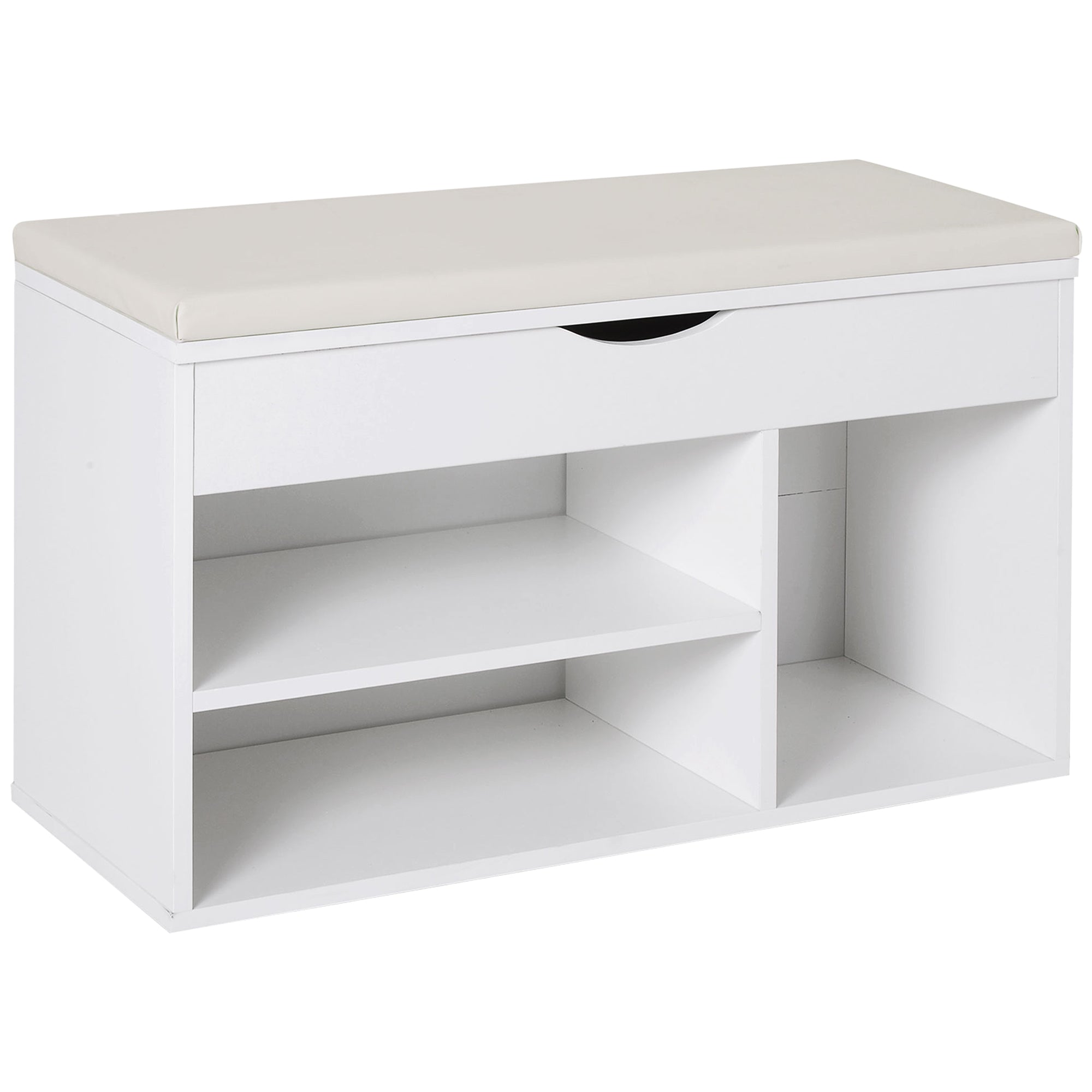 HOMCOM kingapink istmega - modernne koridori kinga ladustamine sahtliga, avatud riiulid ja 1 padi, 80x30x47cm