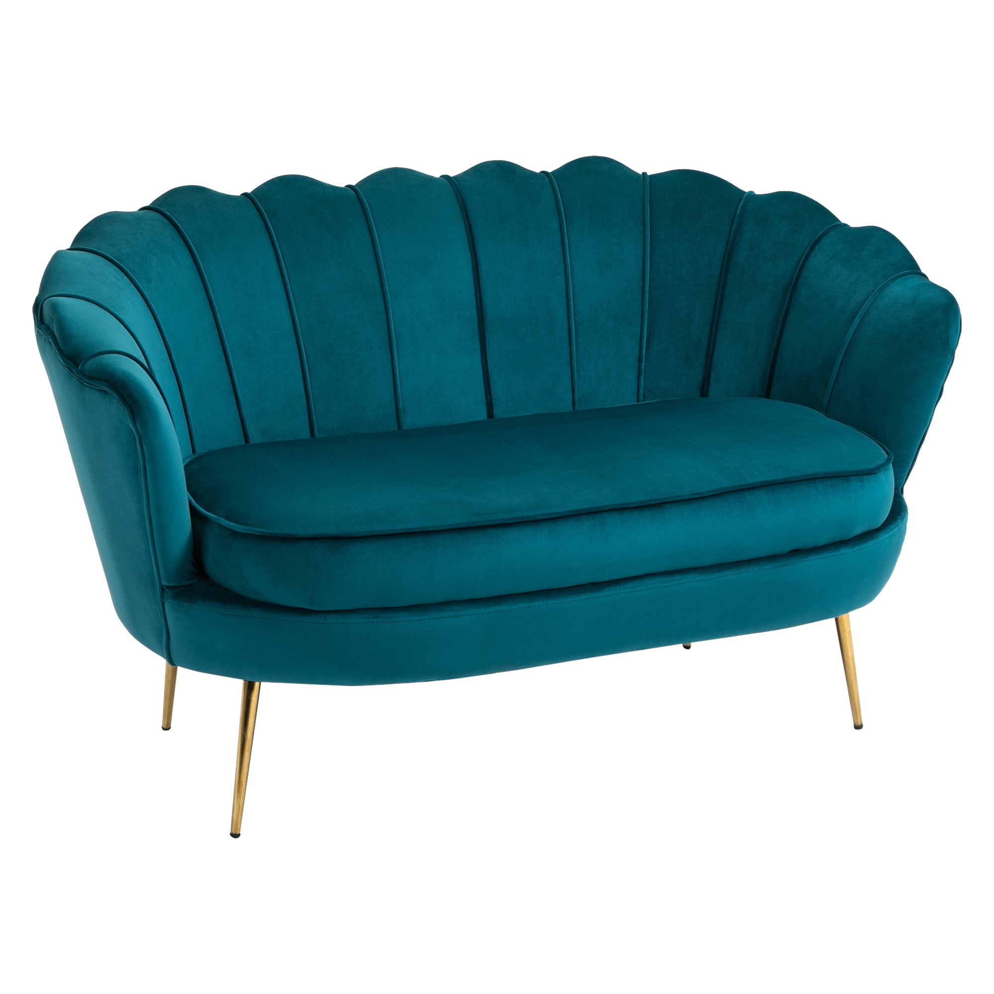 HOMCOM 2-Sitzer Sofa mit Armlehne Dick Gepolstertes Modernes Doppelsofa mit Samtoptik für Wohnzimmer und Schlafzimmer, 130 x 77 x 77 cm, Dunkelgrün