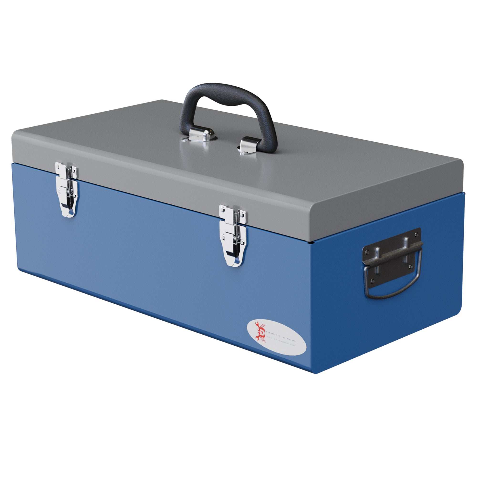 Metal Tool Box DURHAND 50x26x18.5 εκ. με Λαβές Μεταφοράς, Φορτίο 20 κιλά, Γκρι και Μπλε