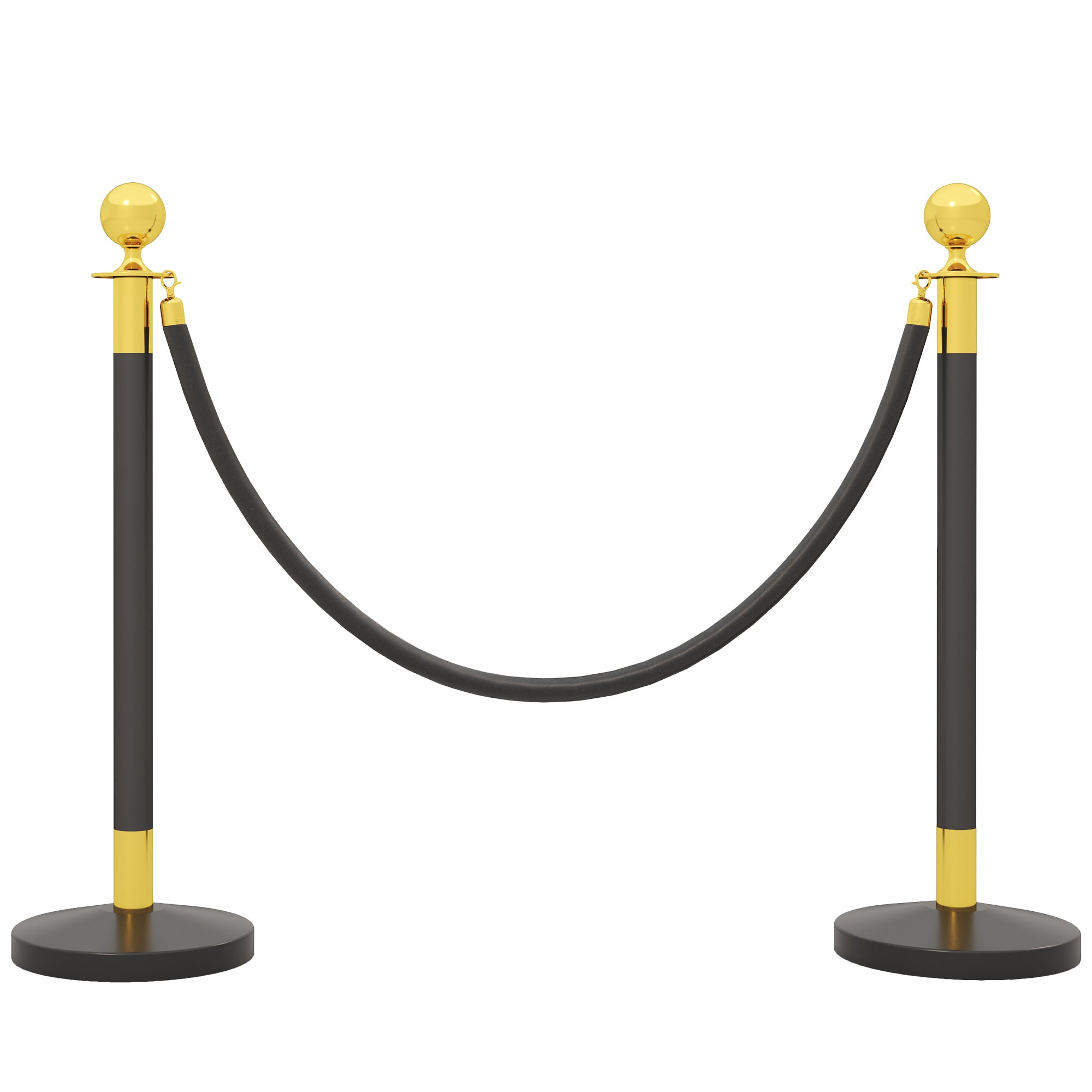 Path Marking Columns with 1.5m Velvet Rope and Fillable Base, Stainless Steel Delimitation Poles, for Hotels and Restaurants, ?32x96 cm, Black
