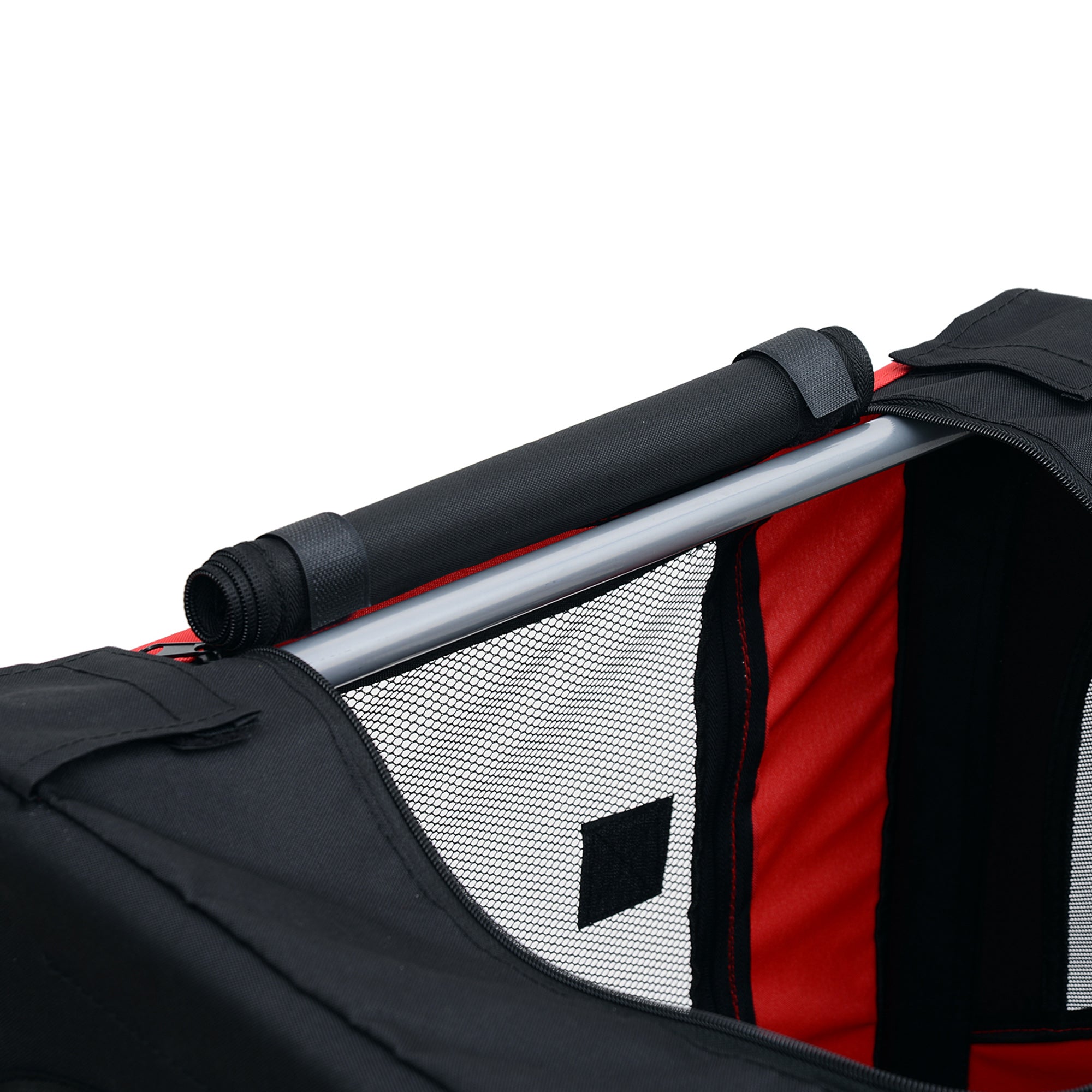 PawHut Husdjurscykelvagn med 8 Reflexer, Flagga och Kopplingsstång ingår, Stål, Vattentålig Polyester, Max. 30 Kg, 130L x 73B x 90H cm, Röd