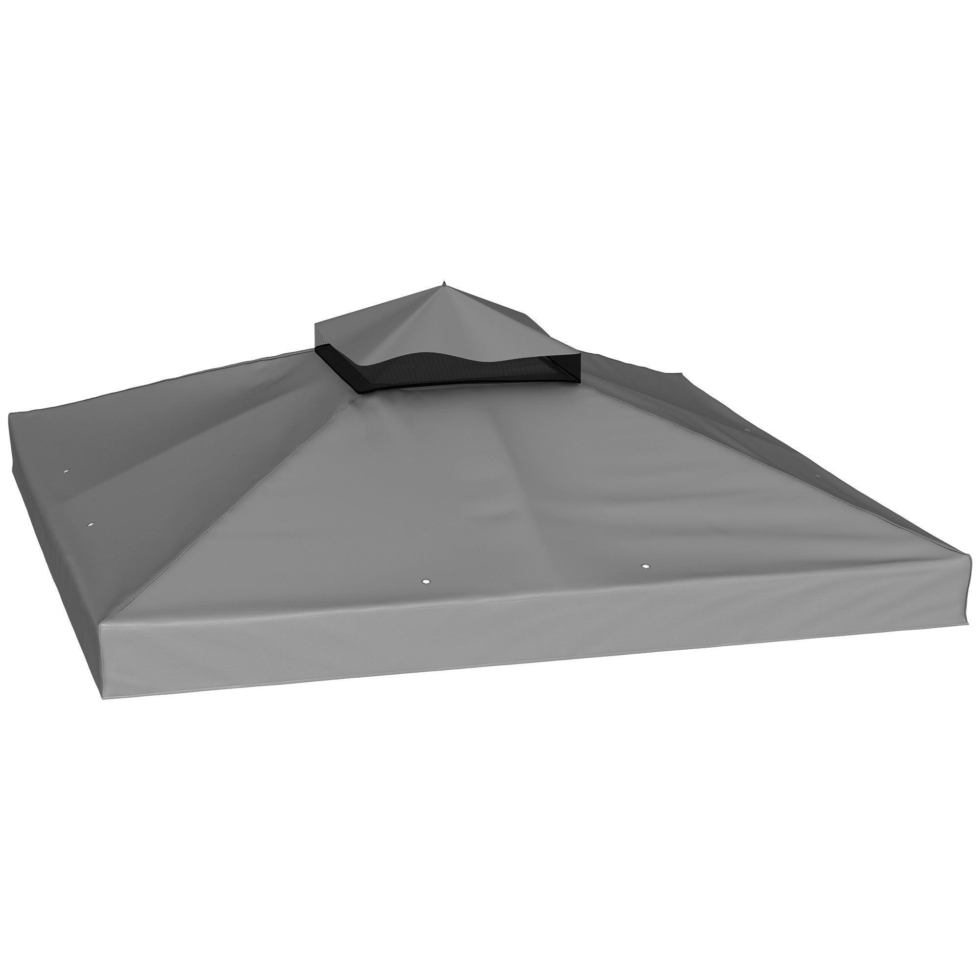 Replacement Canopy for Gazebo 3 x 3 m, Waterproof Gazebo Roof, Double Roof Replacement Cover for Garden Gazebo, Oxford Fabric Parts, 370 g/m?, Dark Gray