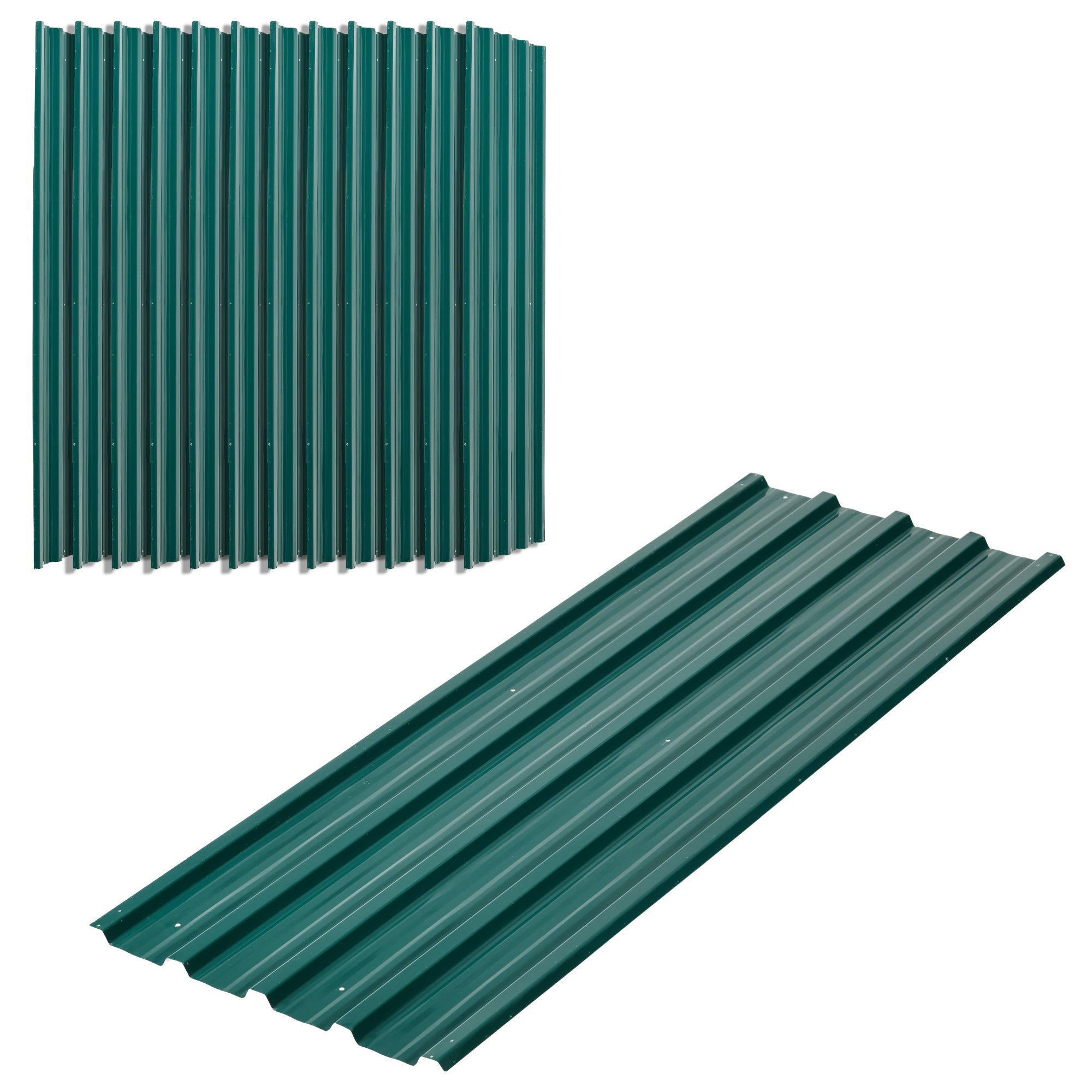 12 Pieces Trapezoidal Sheet 129x45cm 7m? Galvanized Roof Sheet 0.25mm Weather Resistant Profile Sheet Galvanized Steel Roof Panels Steel Sheet Corrugated Sheets for Roof Tool Shed Carport Green