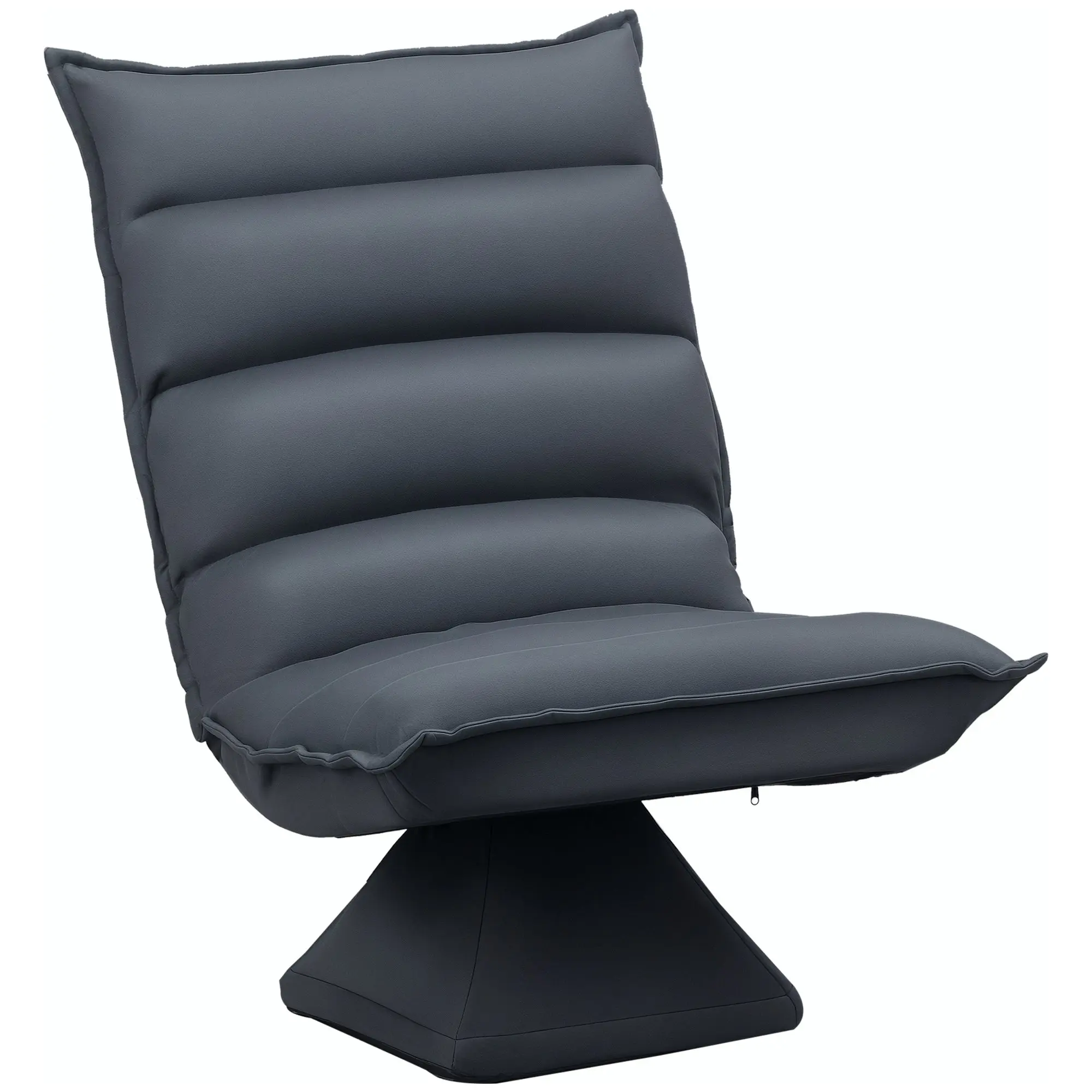 Floor Sofa Floor Chair with Adjustable Backrest, Swivel Meditation Chair, Recliner for Living Room, Office, Microfiber Cloth, Dark Grey, 62 x 70 x 95 cm