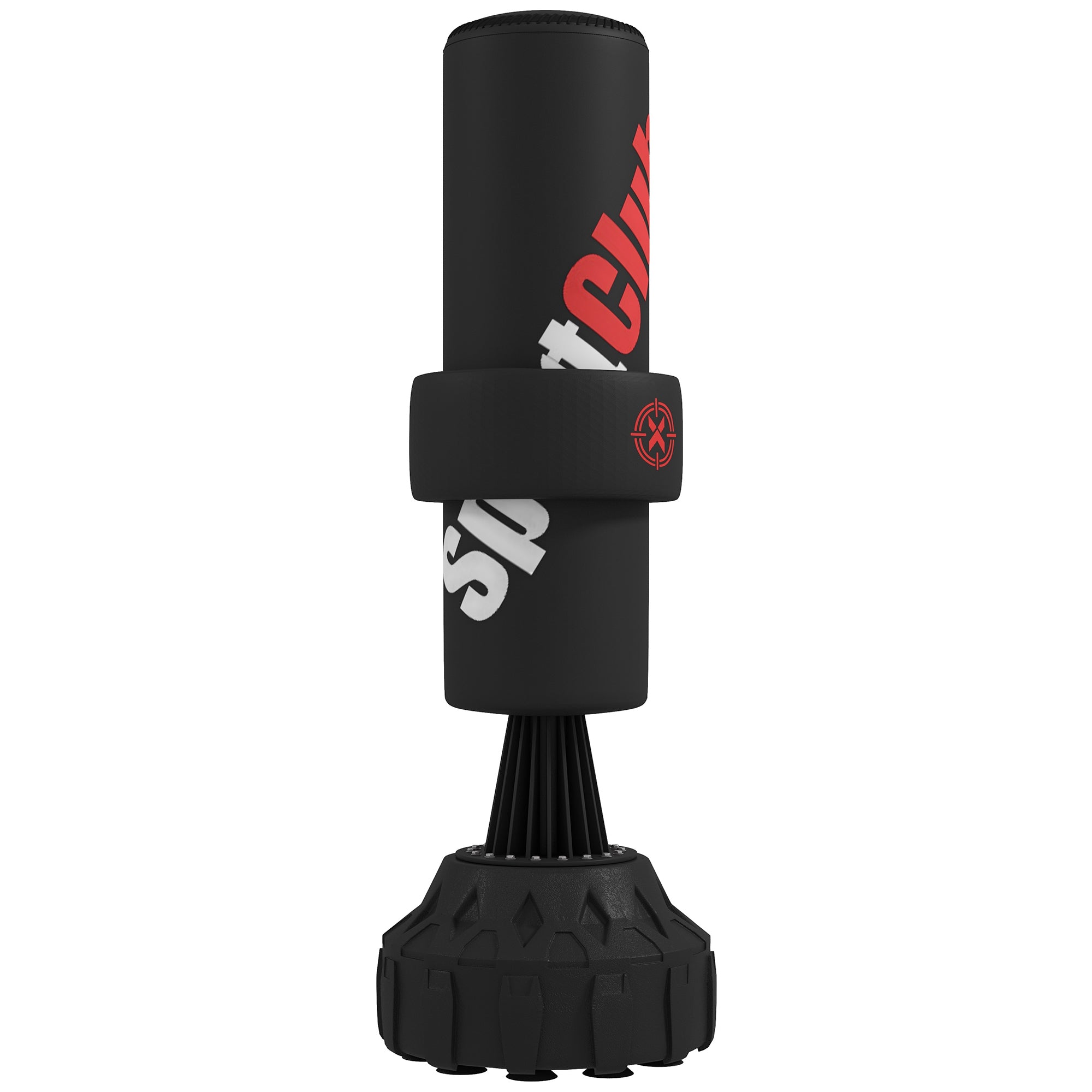 SPORTNOW Vrijstaande Bokszak, 65-175 cm Stand-Up Bokszak Kickbokszak met Zuignapbasis, Bokshandbanden, Trainingsuitrusting voor Boksen en Kickboksen, Kunststof, Zwart