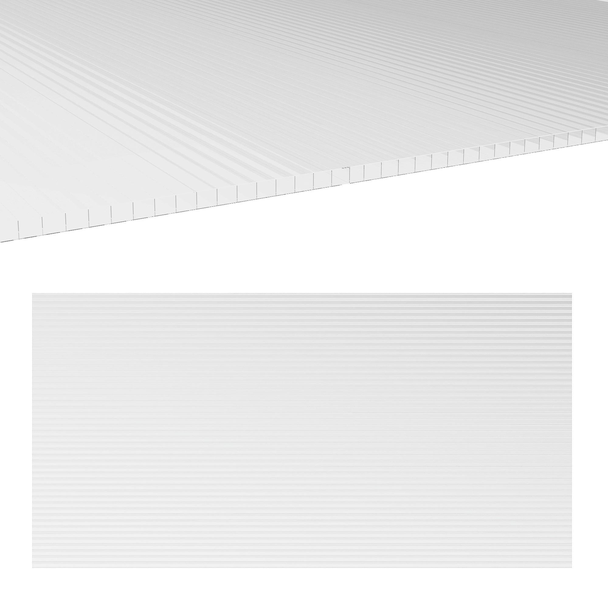 Outsunny 14 Dubbelvægget Polycarbonat Honningkombinationspaneler 4mm, UV-Beskyttende, Tilpasningsdygtige, Gennemsigtige, Hver Panel Størrelse 121L x 61B cm