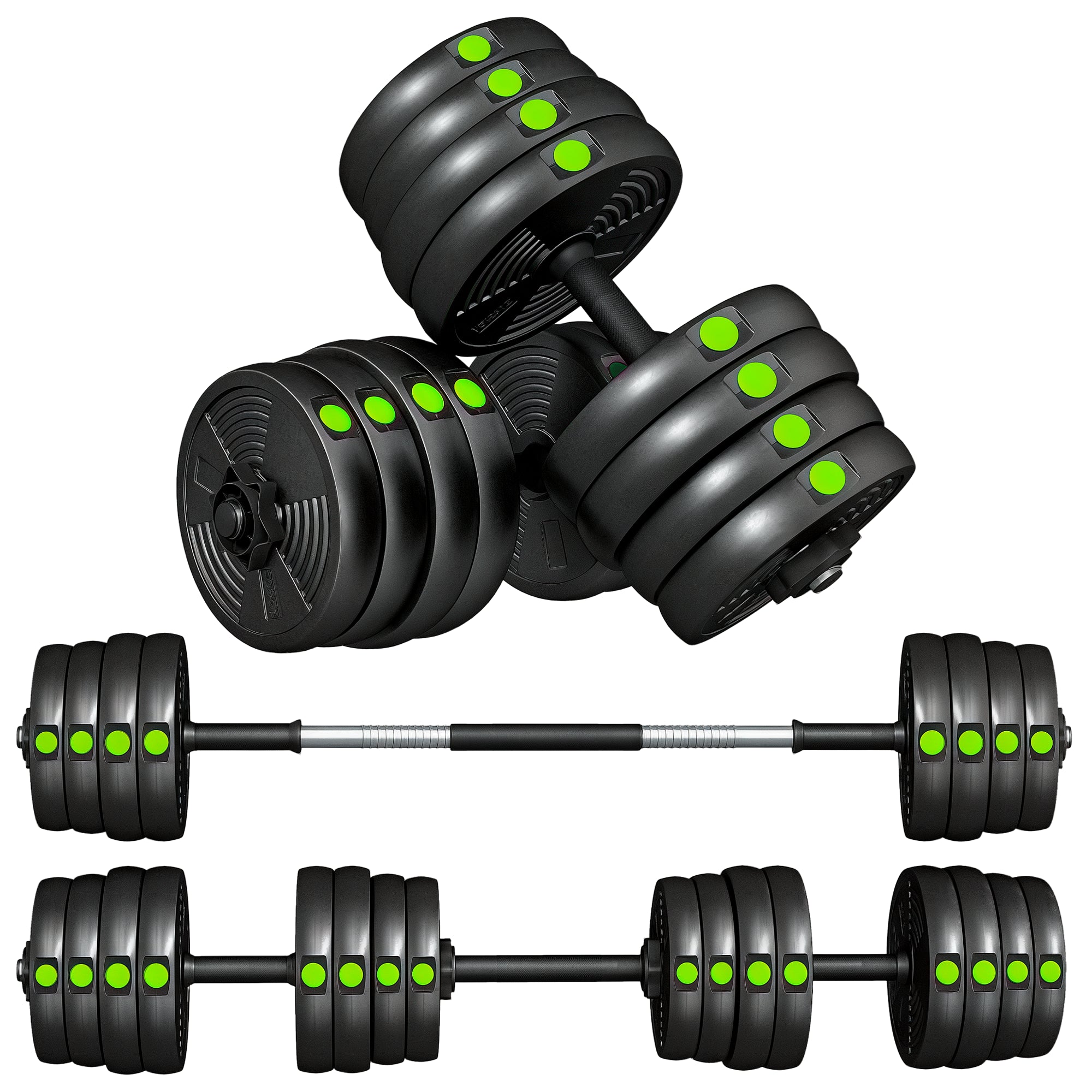 SPORTNOW 30kg Σετ Αλτήρων 2 σε 1 με Μπάρα και Αντιολισθητική Λαβή για Προπόνηση Δύναμης στο Σπίτι ή Γυμναστήριο