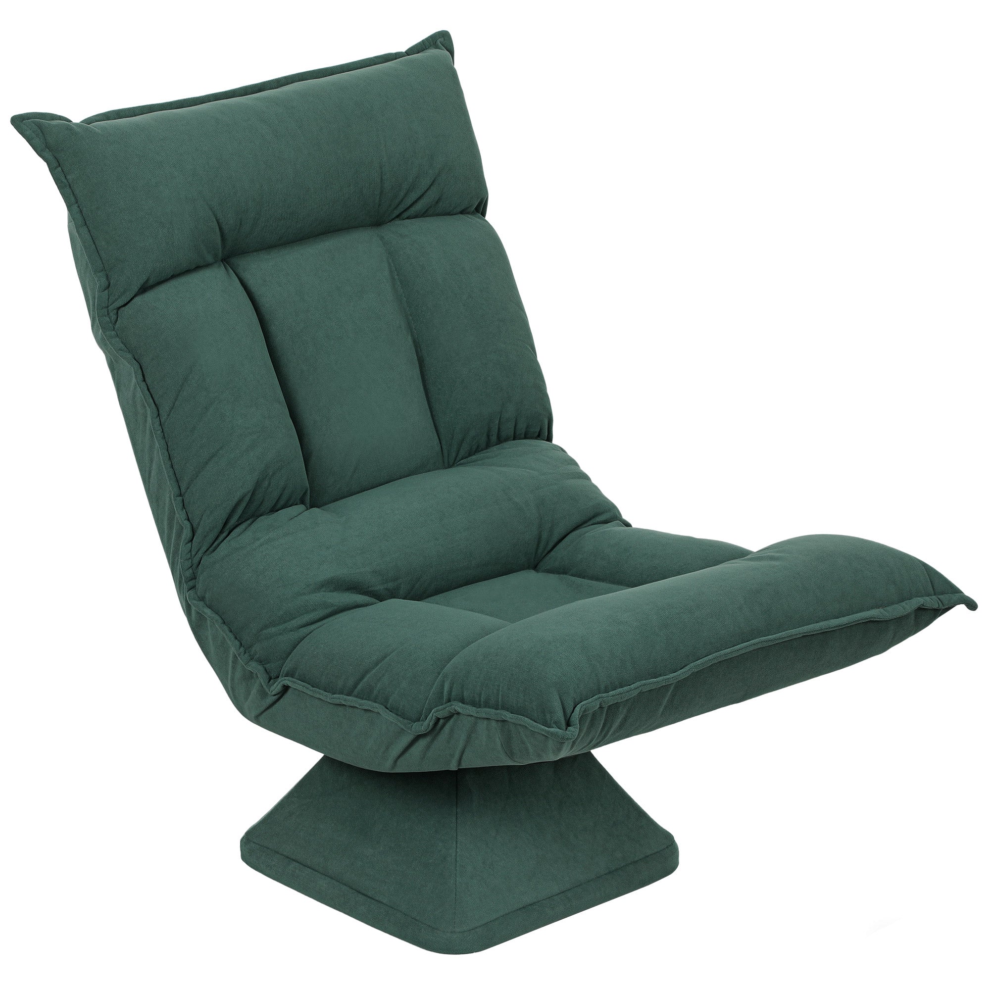 Floor Chair 360° Swivel Floor Seat with 5-Position Adjustable Backrest, Foldable Floor Sofa Meditation Chair Padded Lazy Sofa for Living Room Gaming & Reading Green