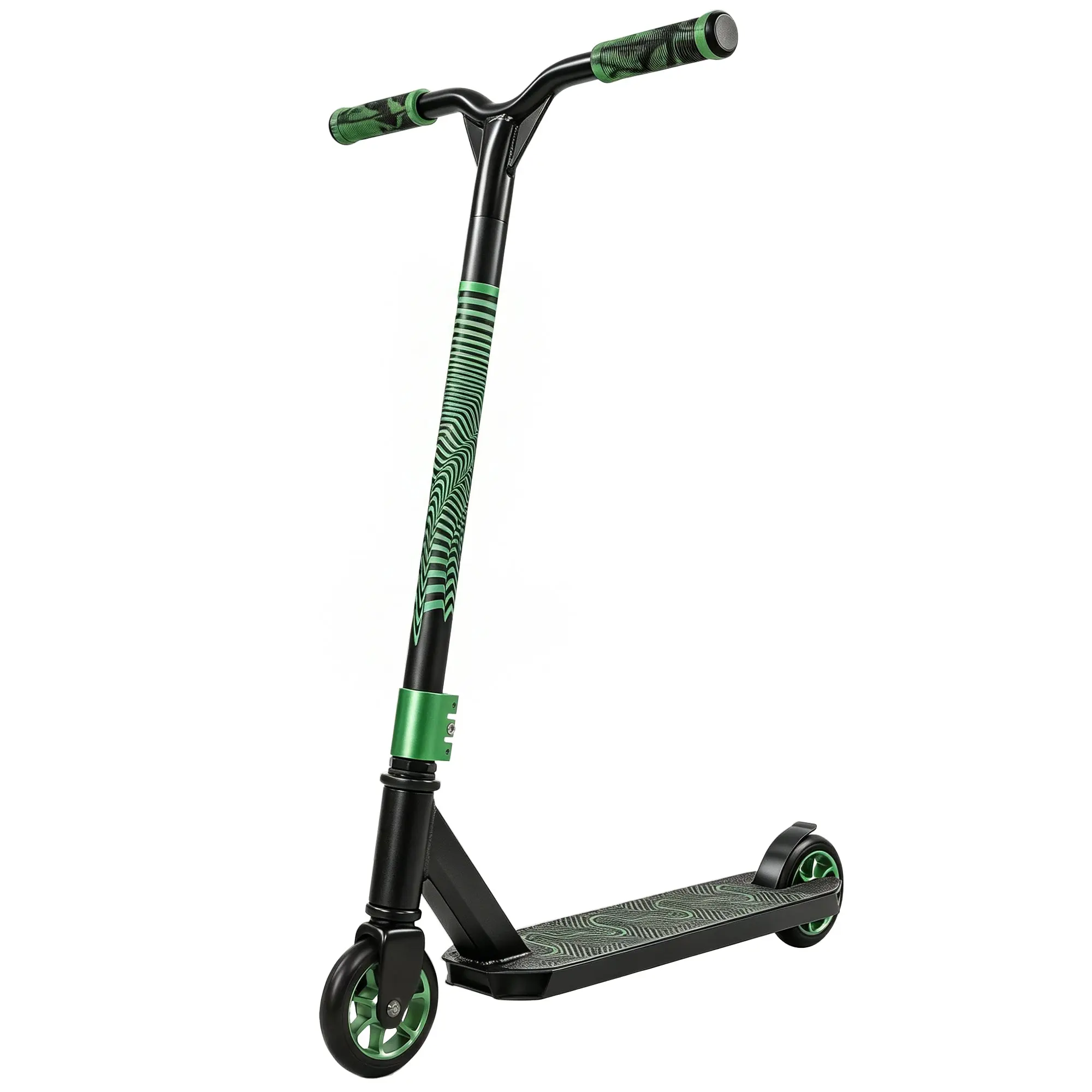 SPORTNOW Freestyle Stunt Scooter — 360° Handlebar, ABEC-9, 120mm Wheels, Aluminum-Steel Frame (Green)