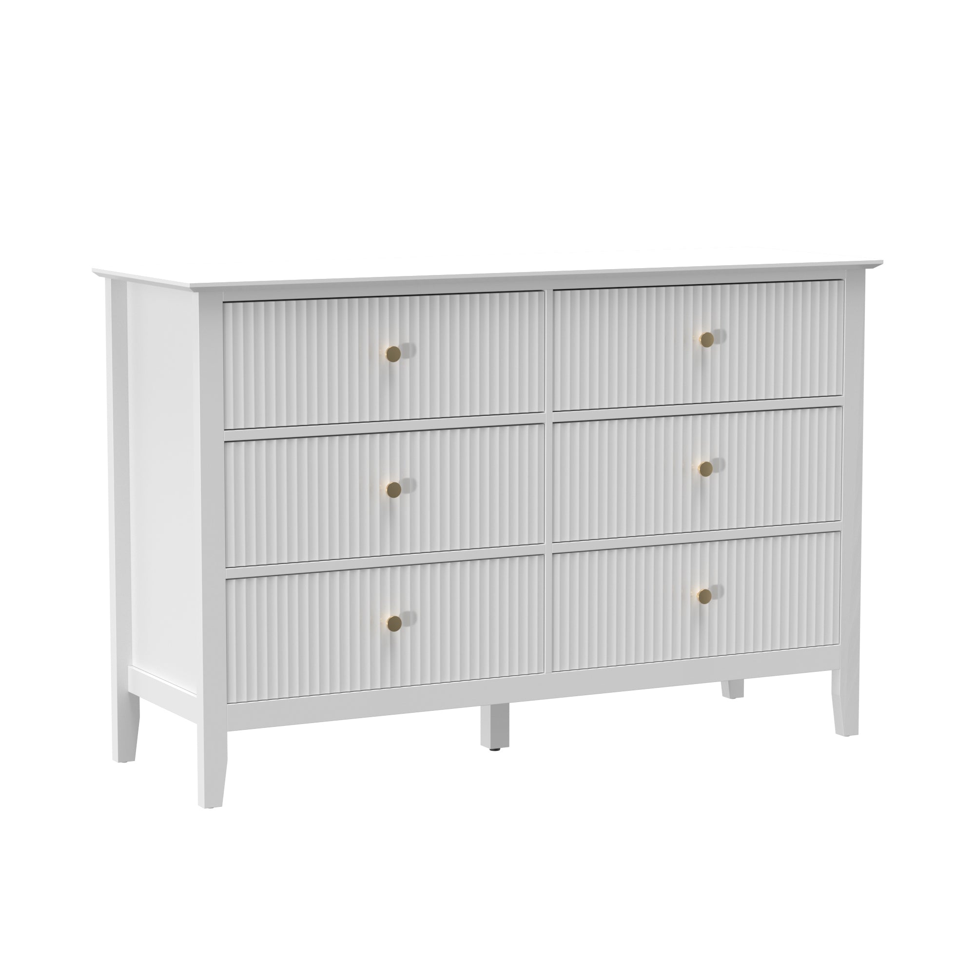 HOMCOM 6-sahtline kummut — modernne hoiukapp elutuppa, magamistuppa või esikusse, 100 x 40 x 78 cm, valge