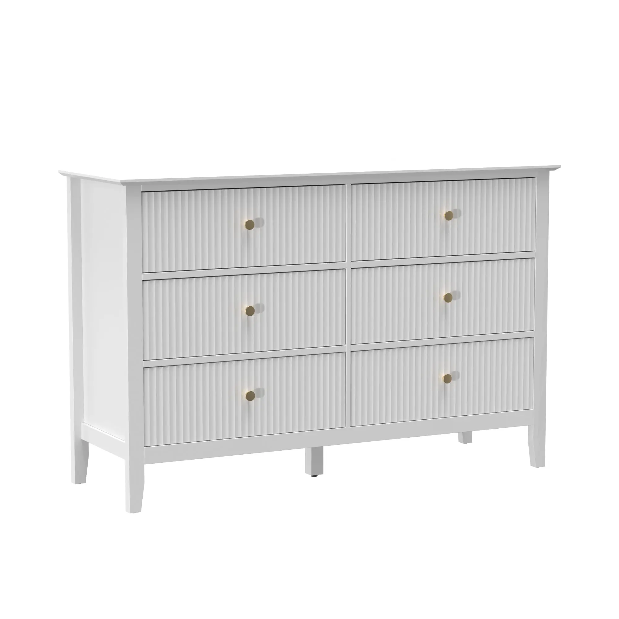 Chest of Drawers with 6 Drawers, Modern Storage Cabinet for Living Room, Bedroom or Hallway, 100 x 40 x 78 cm (39.4 x 15.7 x 30.7 in), White