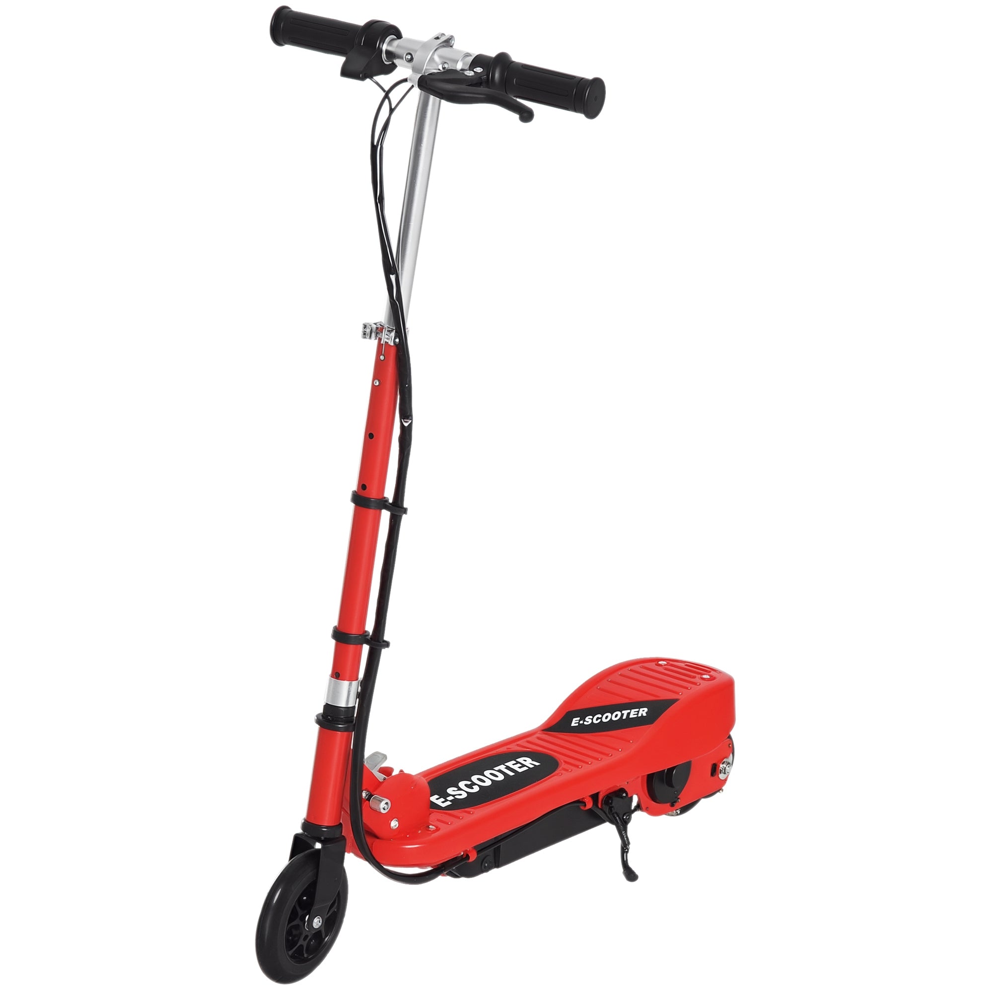 HOMCOM Električni skuter za djecu 7+ Skuter s preklopnim dizajnom i podesivom visinom, punjiva baterija 24V, brzina do 12 km/h i kočiona težina 50 kg, dimenzije 74x36x82.5-92.5 cm Crvena