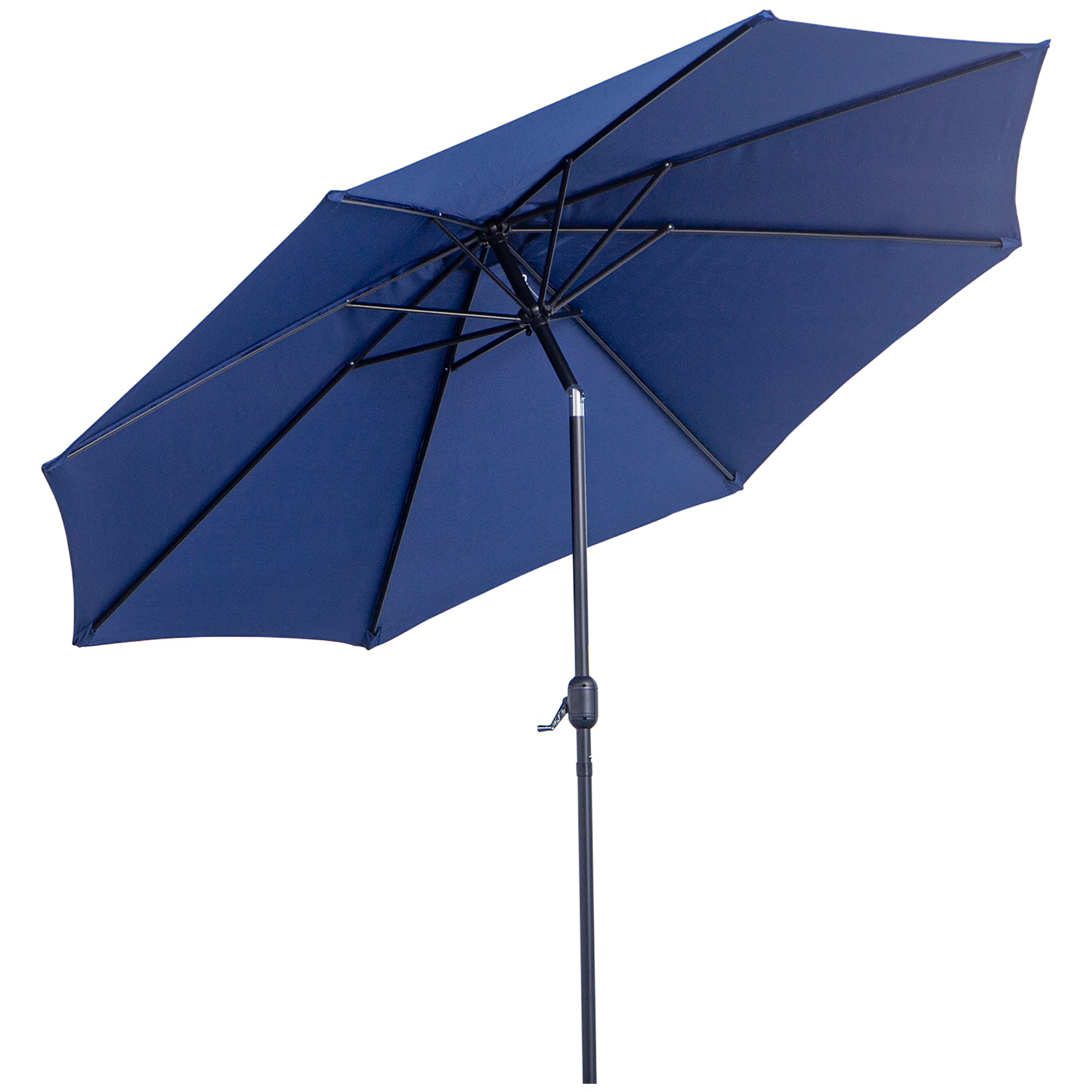 Outsunny Trädgårdsparasol Ø295x250 cm med Vevar, Utomhusparasol med Tiltmekanism och Avtagbar Metallstång för Terrass, Pool och Patio