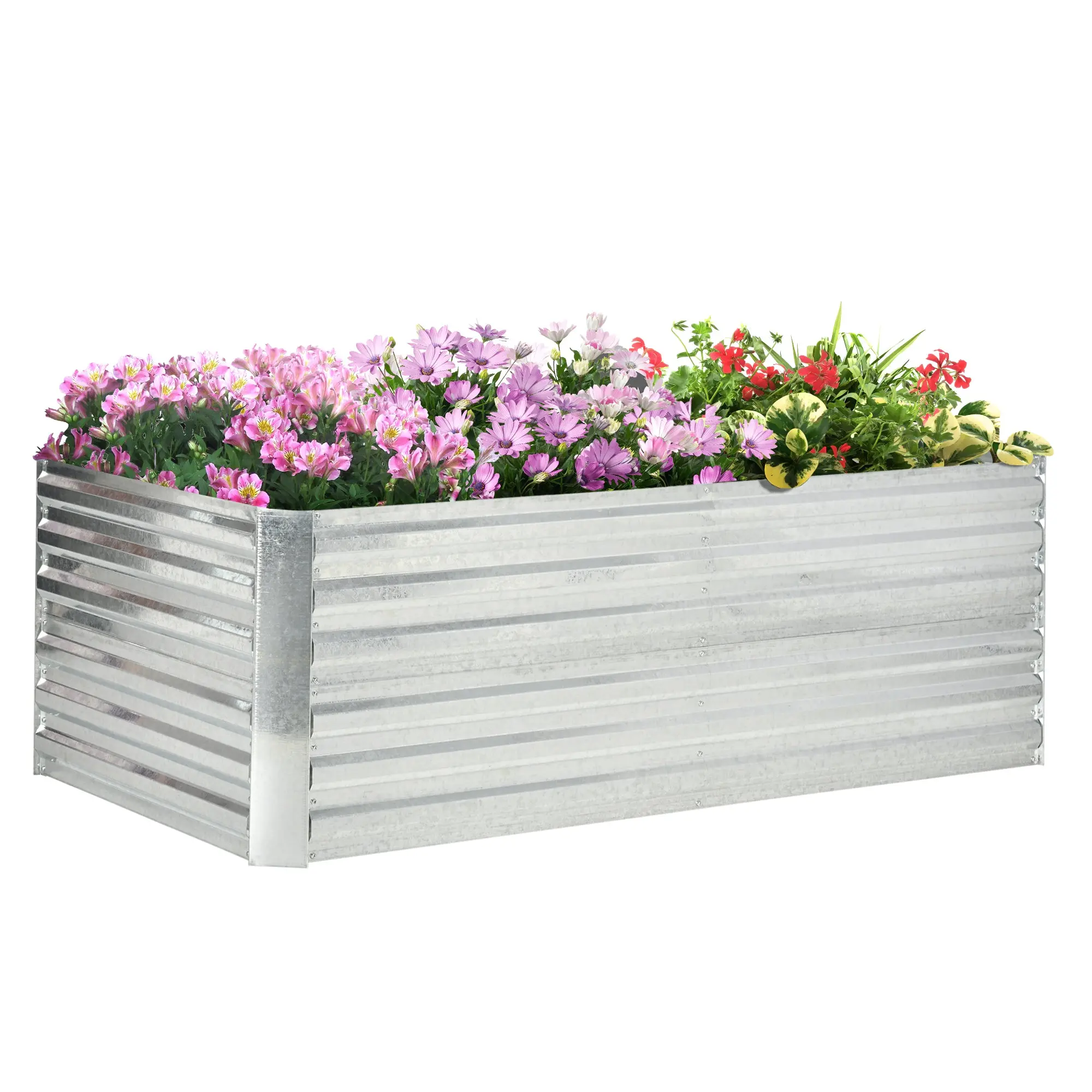 Raised Garden Bed made of Steel, Planting Bed Seedling Bed Flower Box stackable, Plant Box Plant Pot 180x90x60cm for Garden Balcony Terrace, Vegetable Patch for Flowers, Plants, Fruit