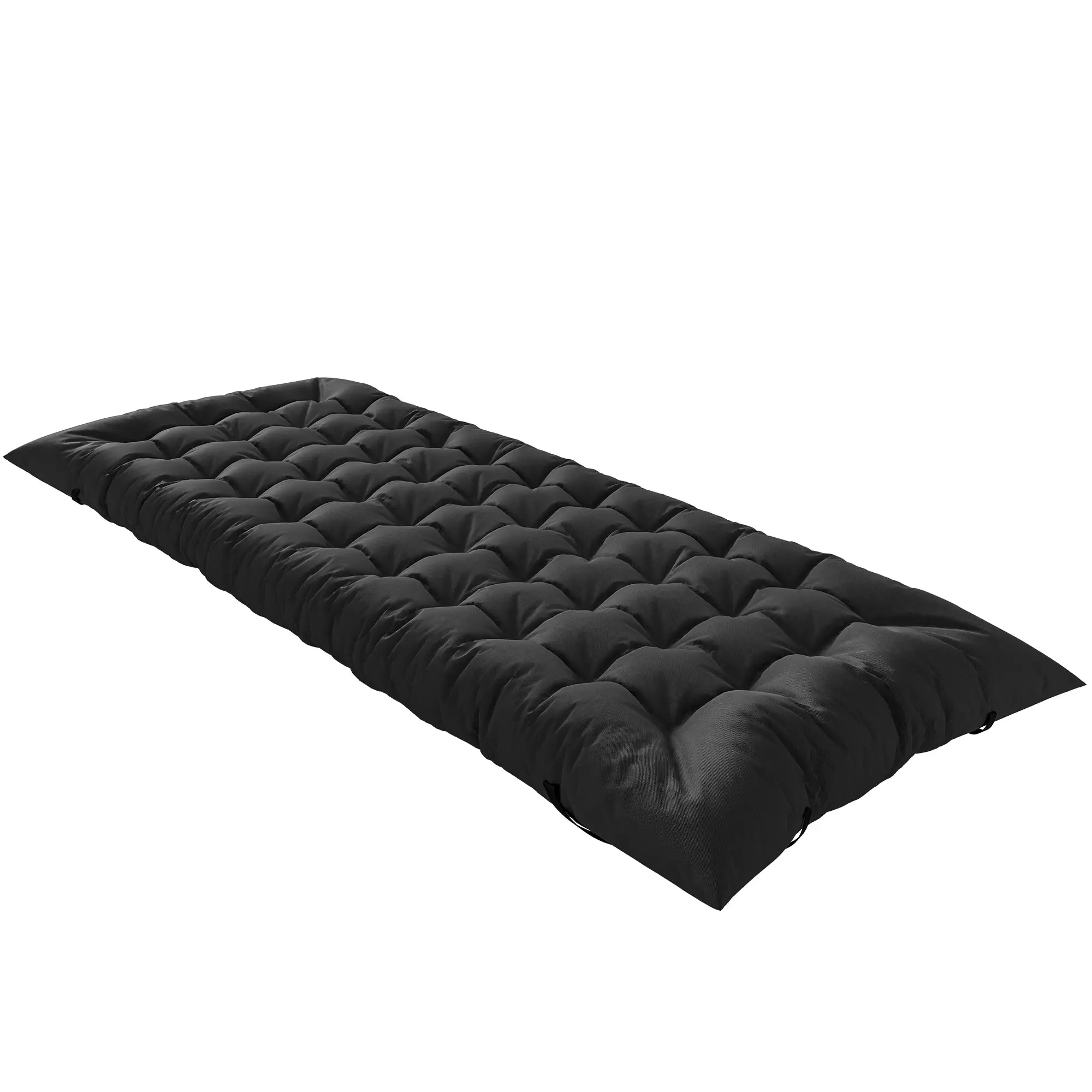Foldable Camping Mattress — Portable Sleeping Pad with Straps, Non‑Slip, 3.1" Thick, for Camp Beds, Tents & Travel, Black