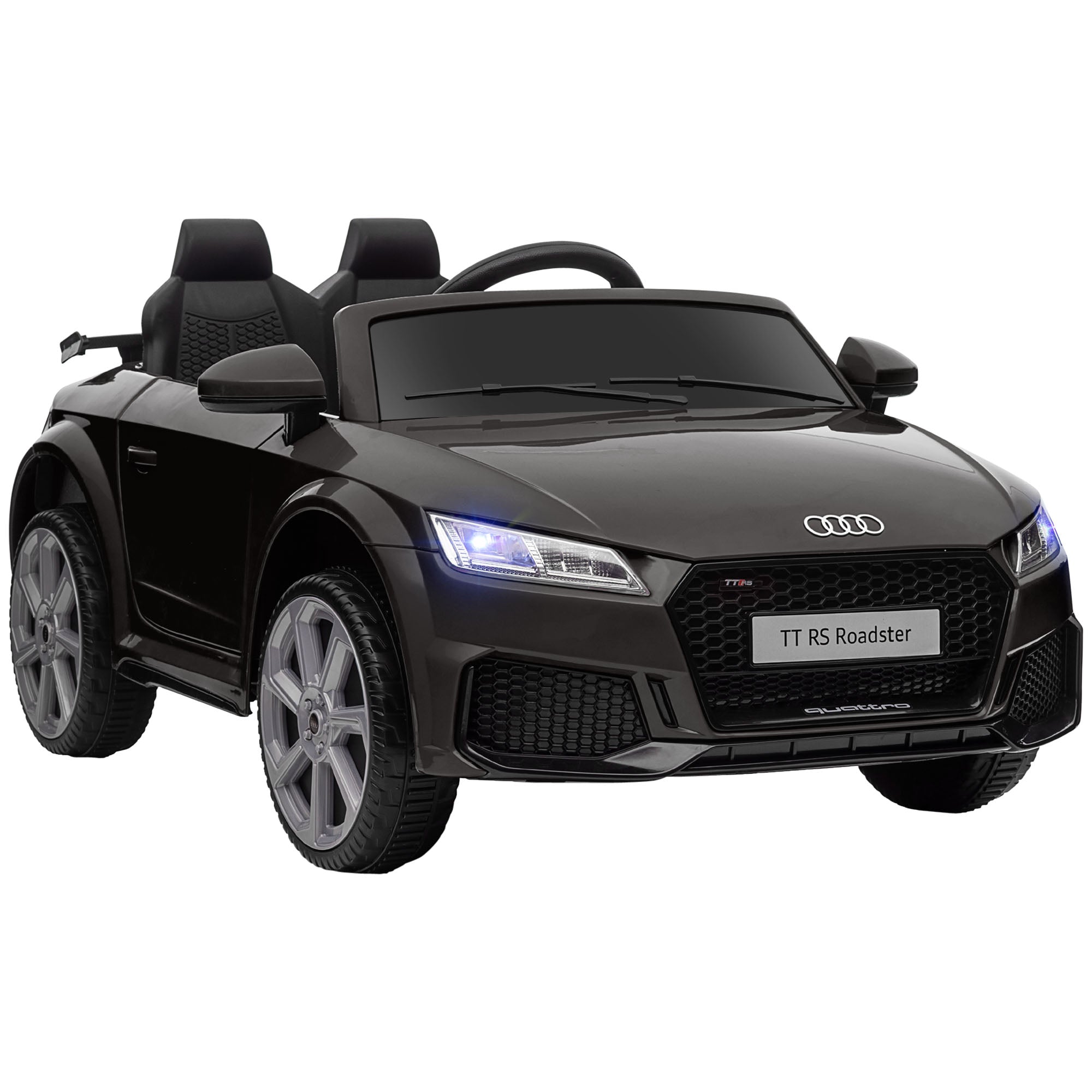 Kids Electric Car 12V Children's Vehicle with 2.4G Remote Control, Music, Horn, Electric Vehicle with LED Light, USB/MP3 Connection, Reverse Function, for Children 3-5 Years, Black