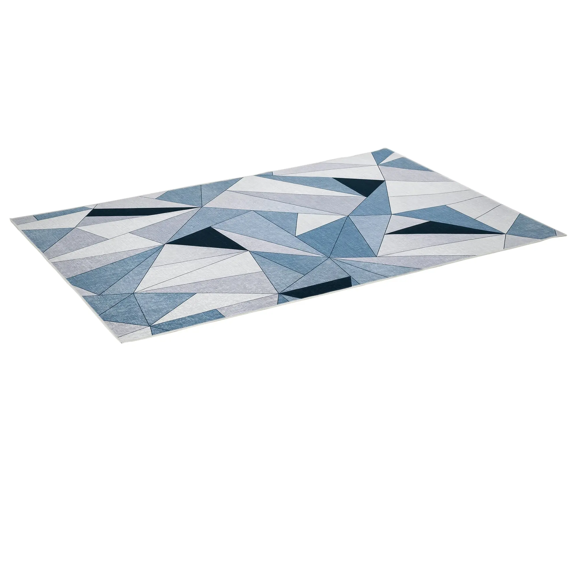 Modern Velvet Diamond Pattern Living Room Rug 230x160 cm Geometric Rug with Non-Slip Base for Bedroom Office Study Multicolor