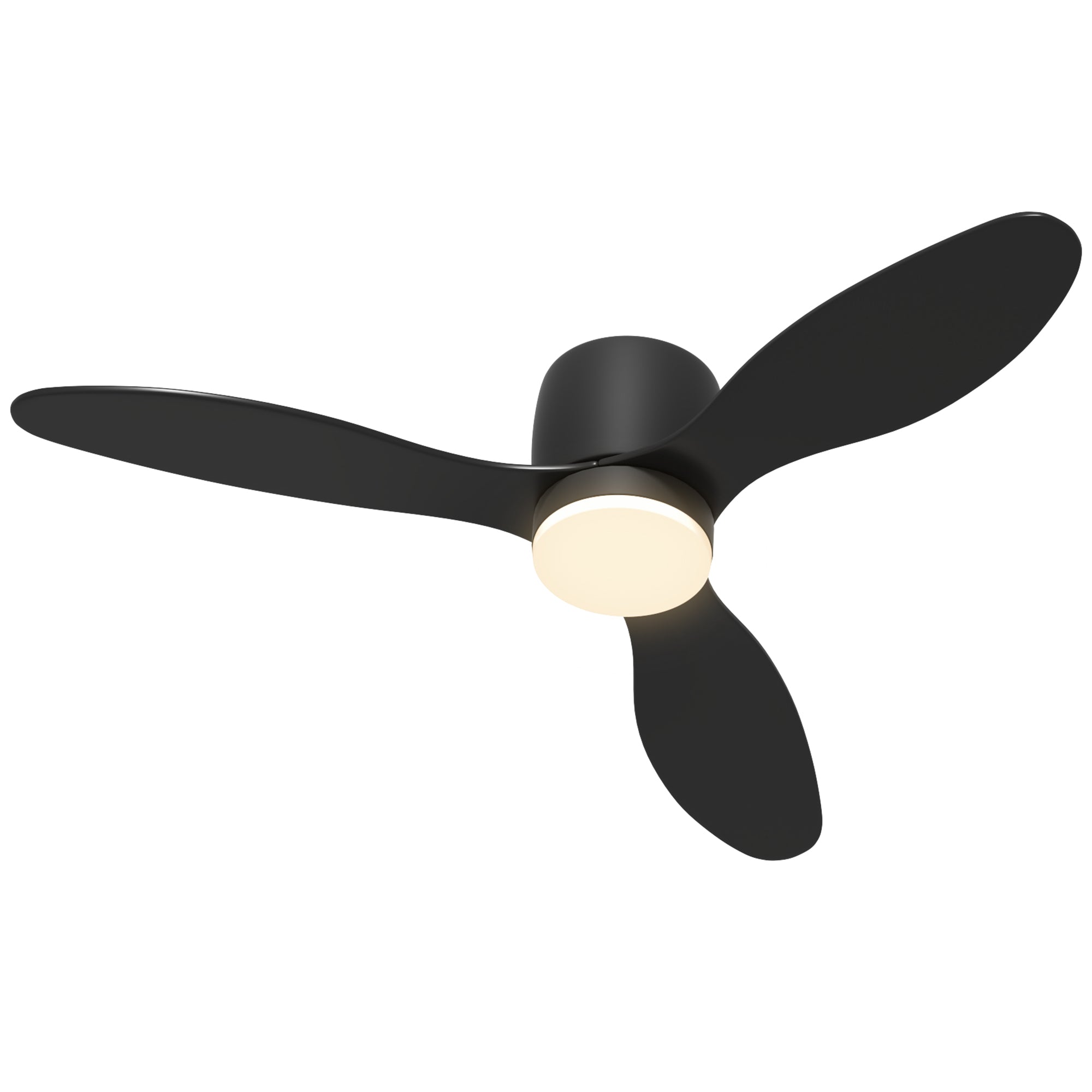 Ceiling Fan with Lighting and Remote Control 115 cm Fan with LED Lamp, Reversible DC Motor, 3 ABS Blades, 3 Light Colors, 6 Speeds, Timer, for Bedroom Living Room