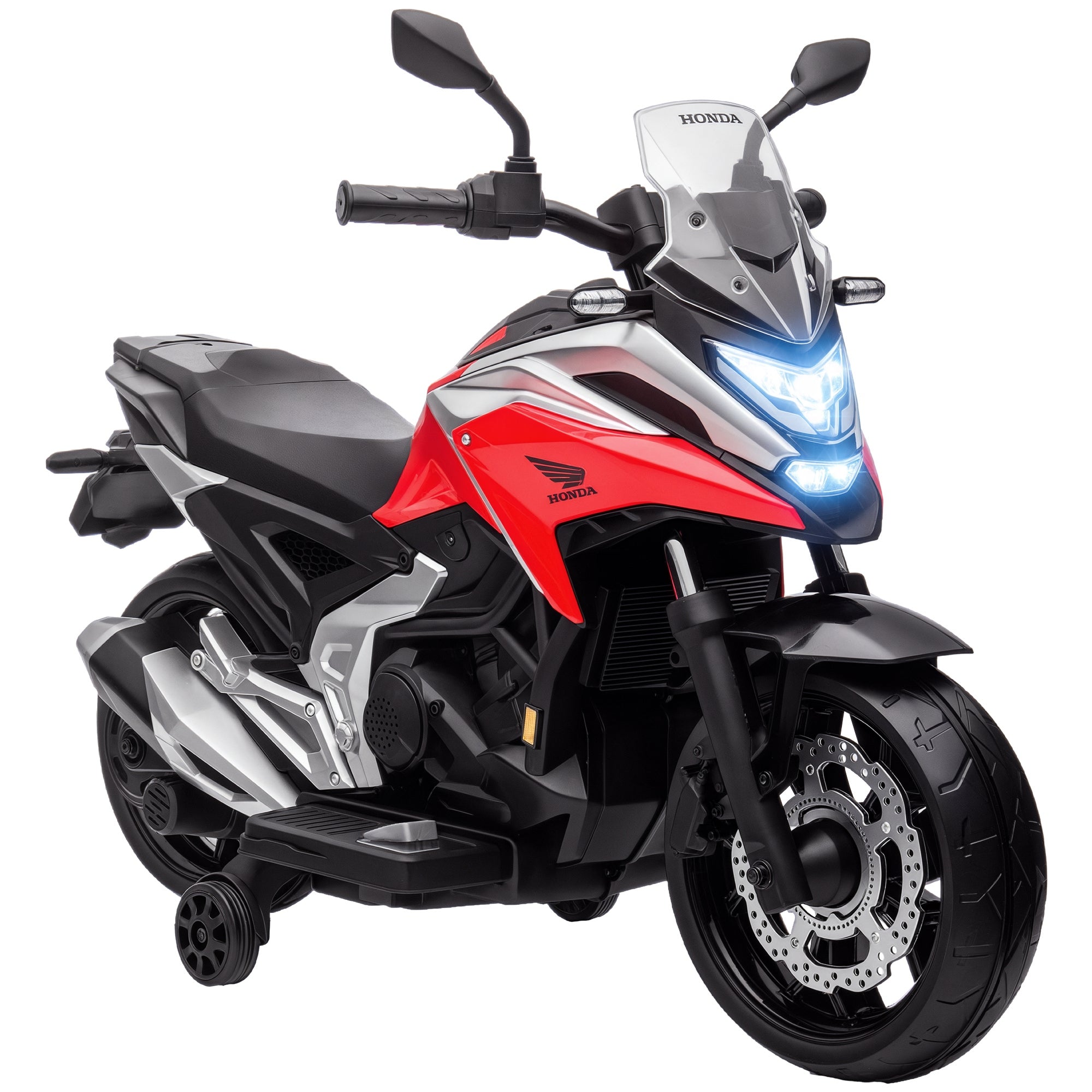 Kids Electric Motorcycle Electric Motorcycle with MP3, USB, Training Wheels, Music, Headlights, Children's Electric Motorcycle with 2 Training Wheels for Kids 3-6 Years Old Red