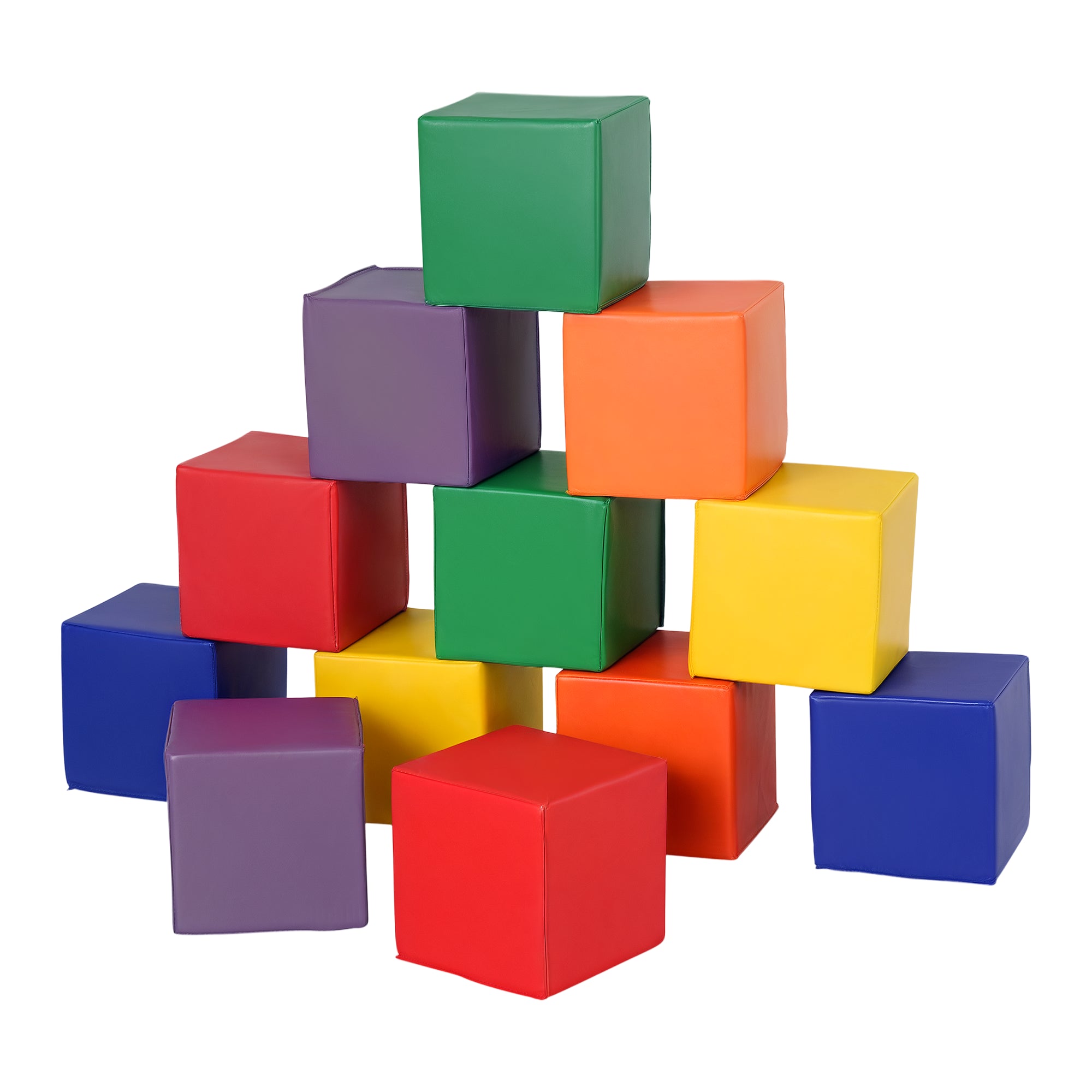 HOMCOM Ensemble de Blocs de Construction 12 Pièces - Blocs en Mousse pour Enfants de 1 à 3 Ans