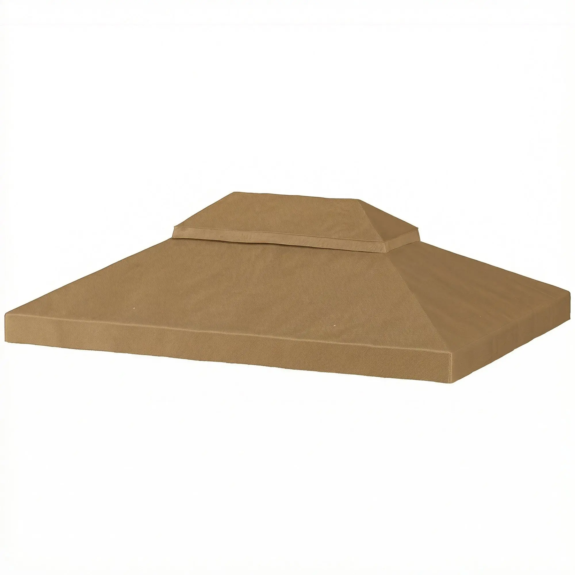 Replacement Canopy for 4 x 3 m Gazebo, Double-Tier Roof with Drainage Holes, High-Density Polyester 370 g/m² (≈10.9 oz/yd²), UPF30+, CANOPY ONLY, Beige