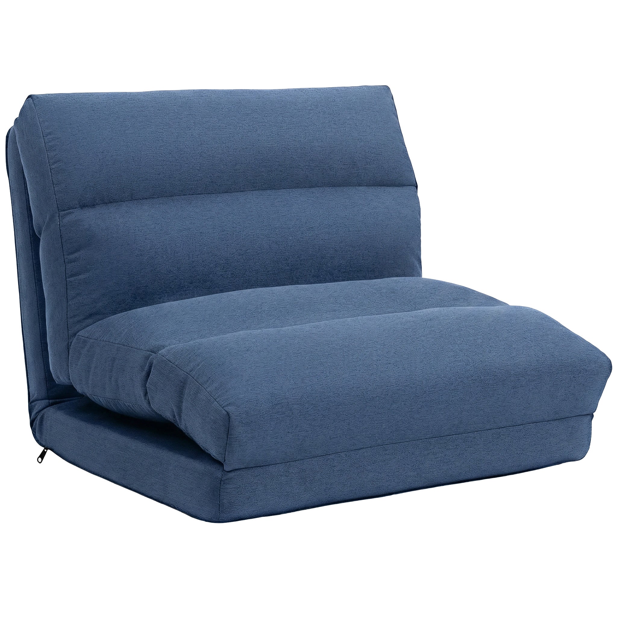 1-Seat Lazy Chair – Convertible Recliner to Bed, 5-Position Back, 265 lb Capacity, Blue, 27.6 x 28.3 x 22.0 in
