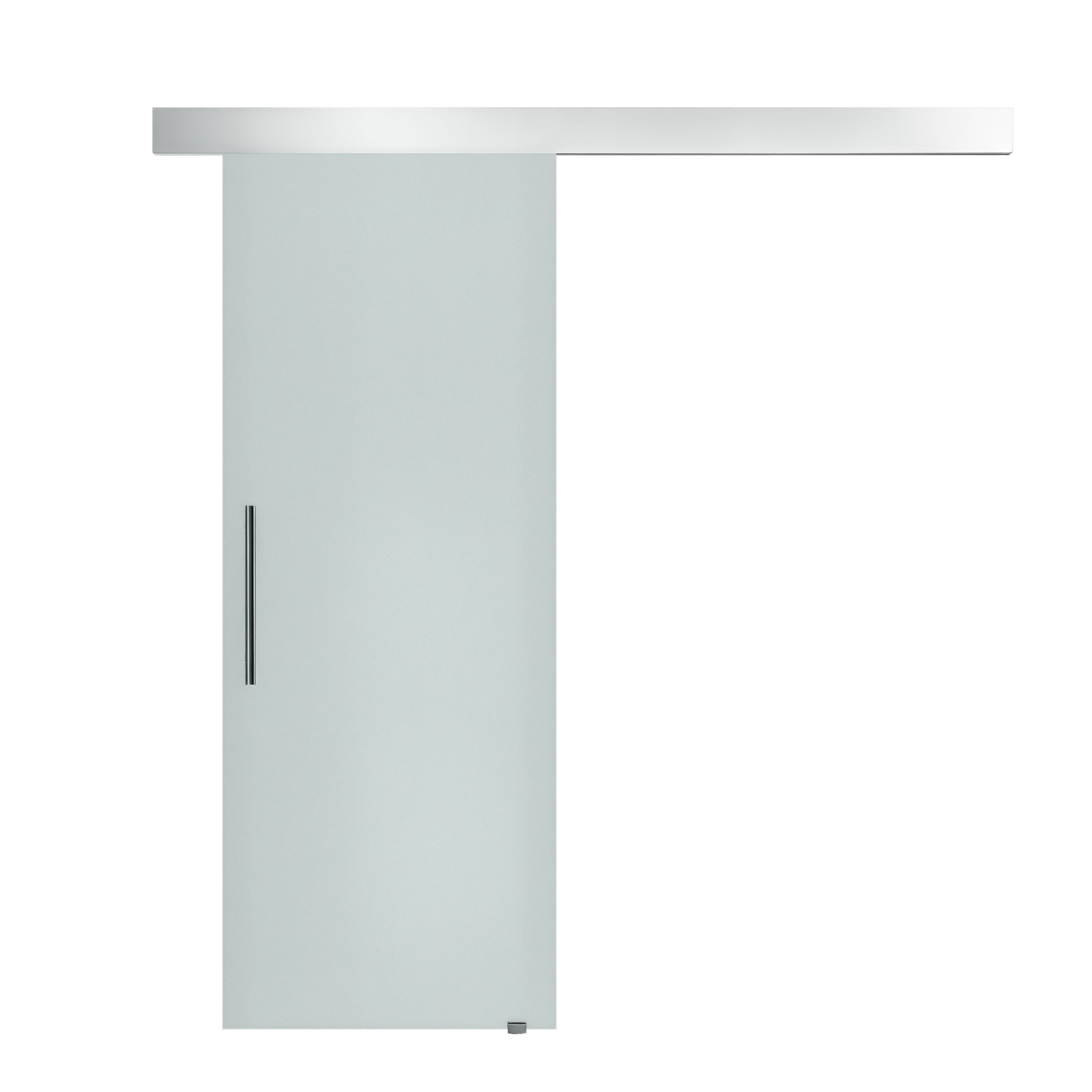 HOMCOM Glazen Schuifdeur met Handgreep Eenzijdig Gevroren 90 x 205 cm