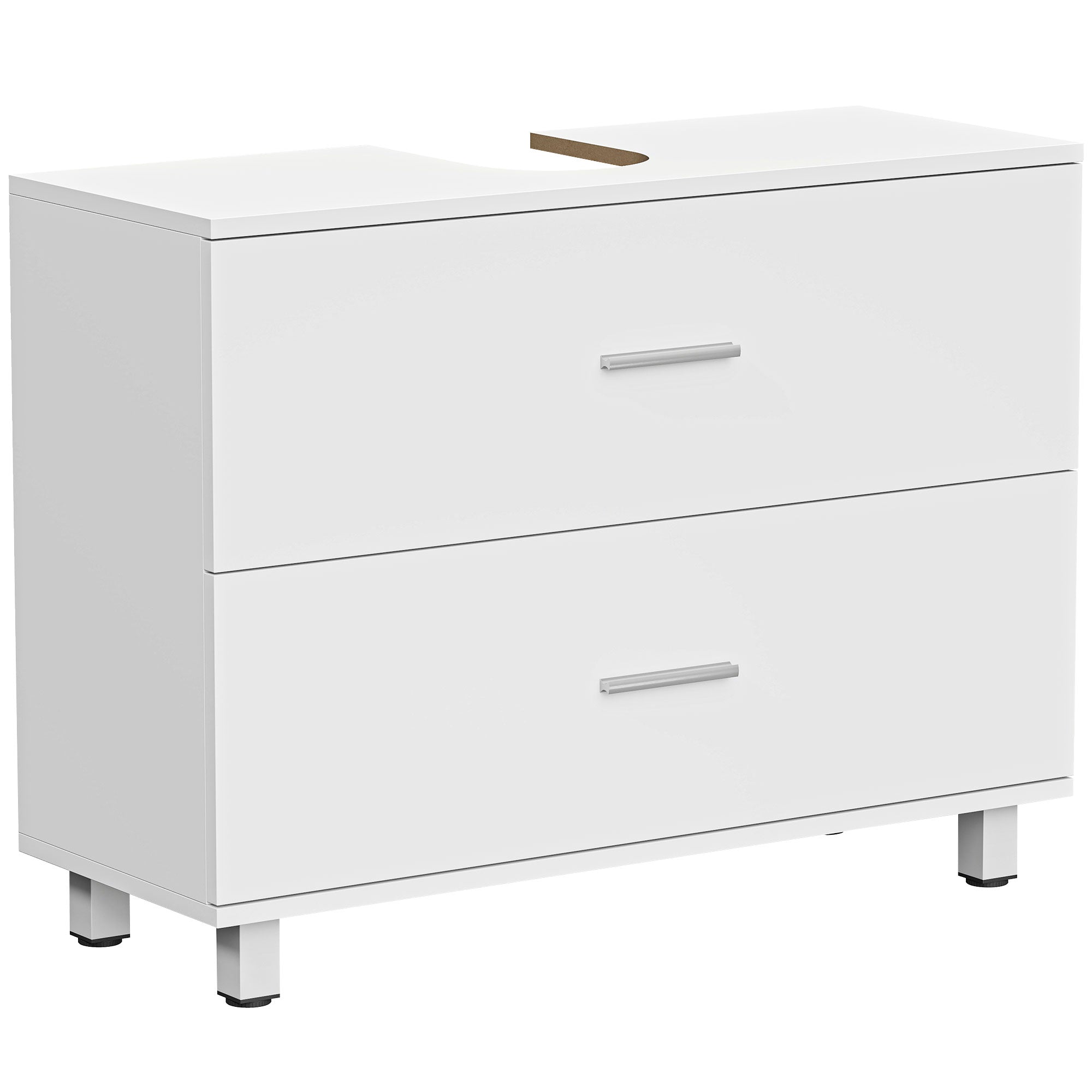 HOMCOM underskåp till tvättställ, 2 lådor, modern vit — 80 x 30 x 60 cm