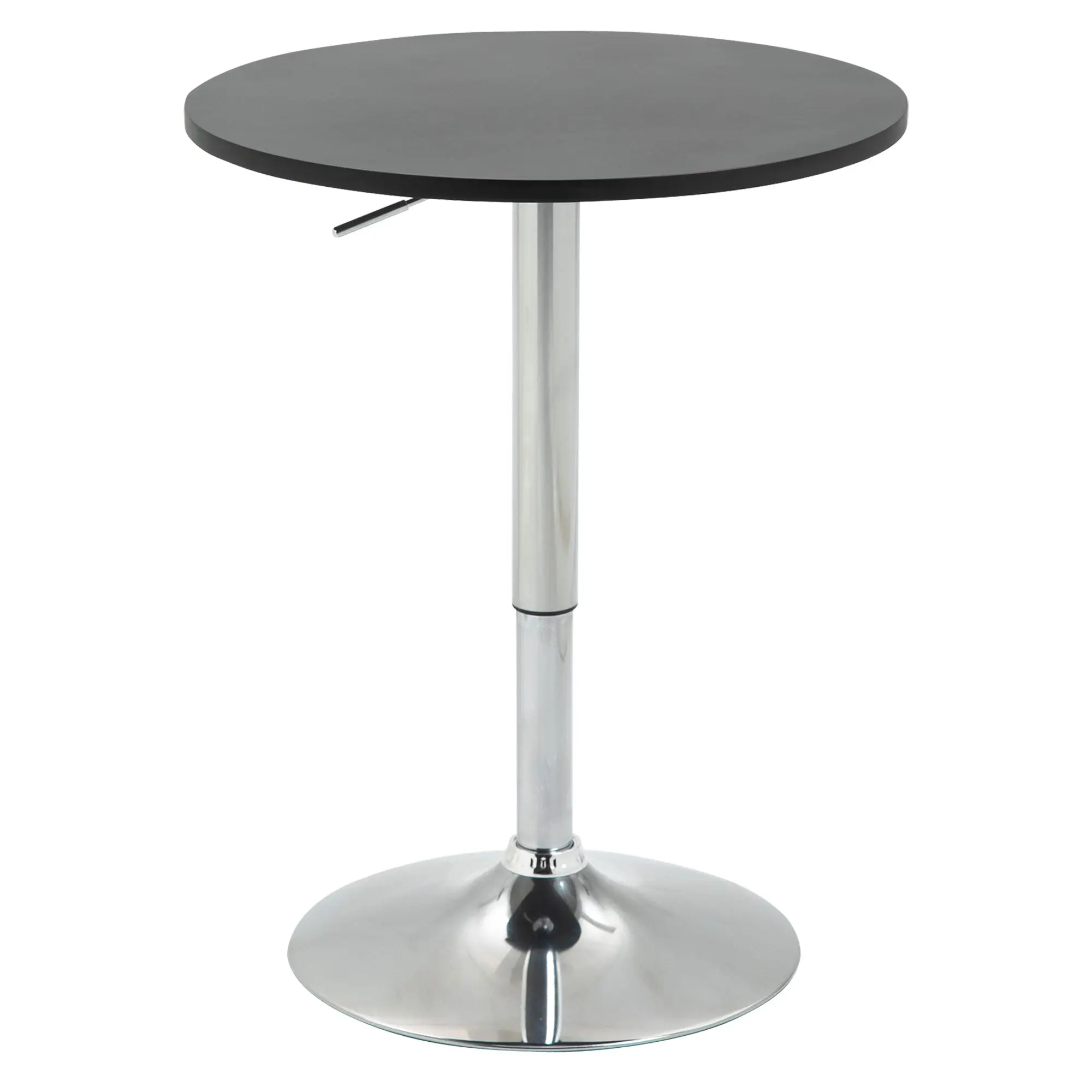 Adjustable Bar Table with Round Non-Slip Base for Kitchen Dining ?60x69-93 cm Black