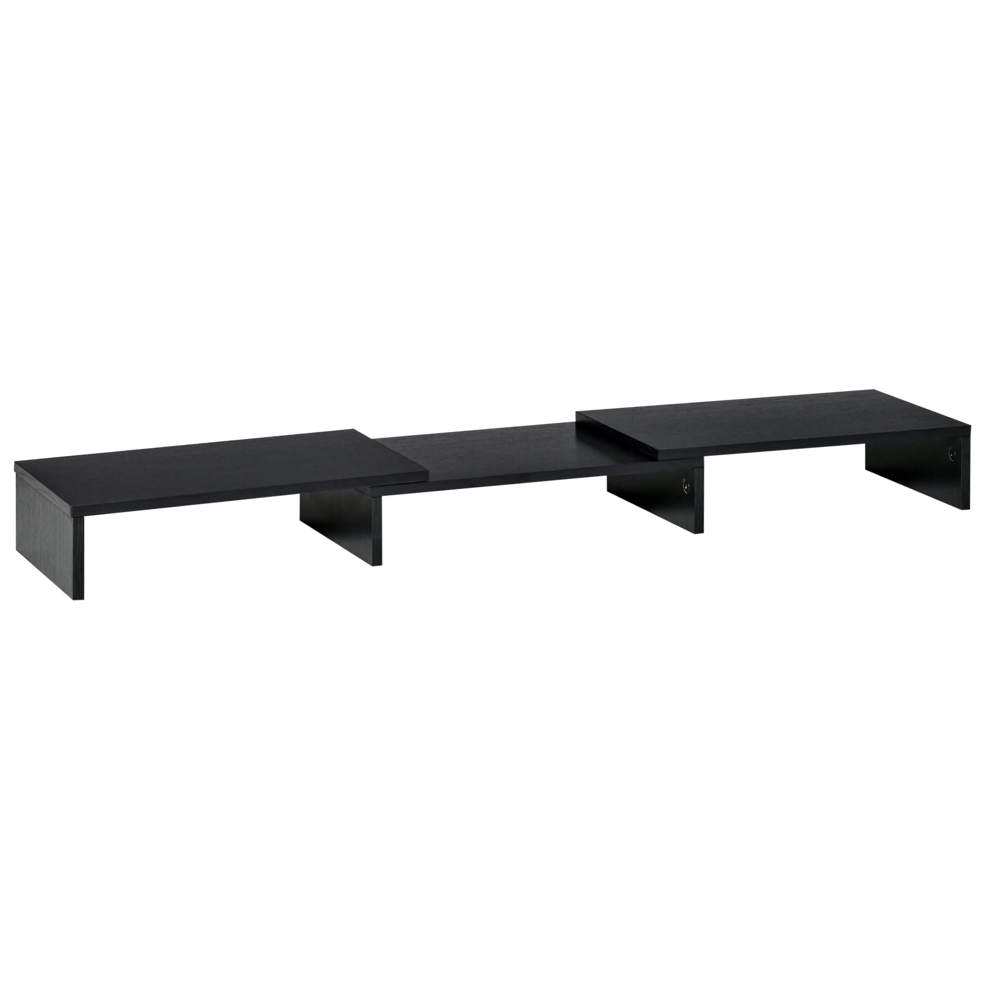 Monitor Stand Dual Screen Riser Adjustable Length and Swivel Angle Screen Stand for PC Notebook Laptop Printer 31.5-46 x 9.3 x 3.9 inches Black
