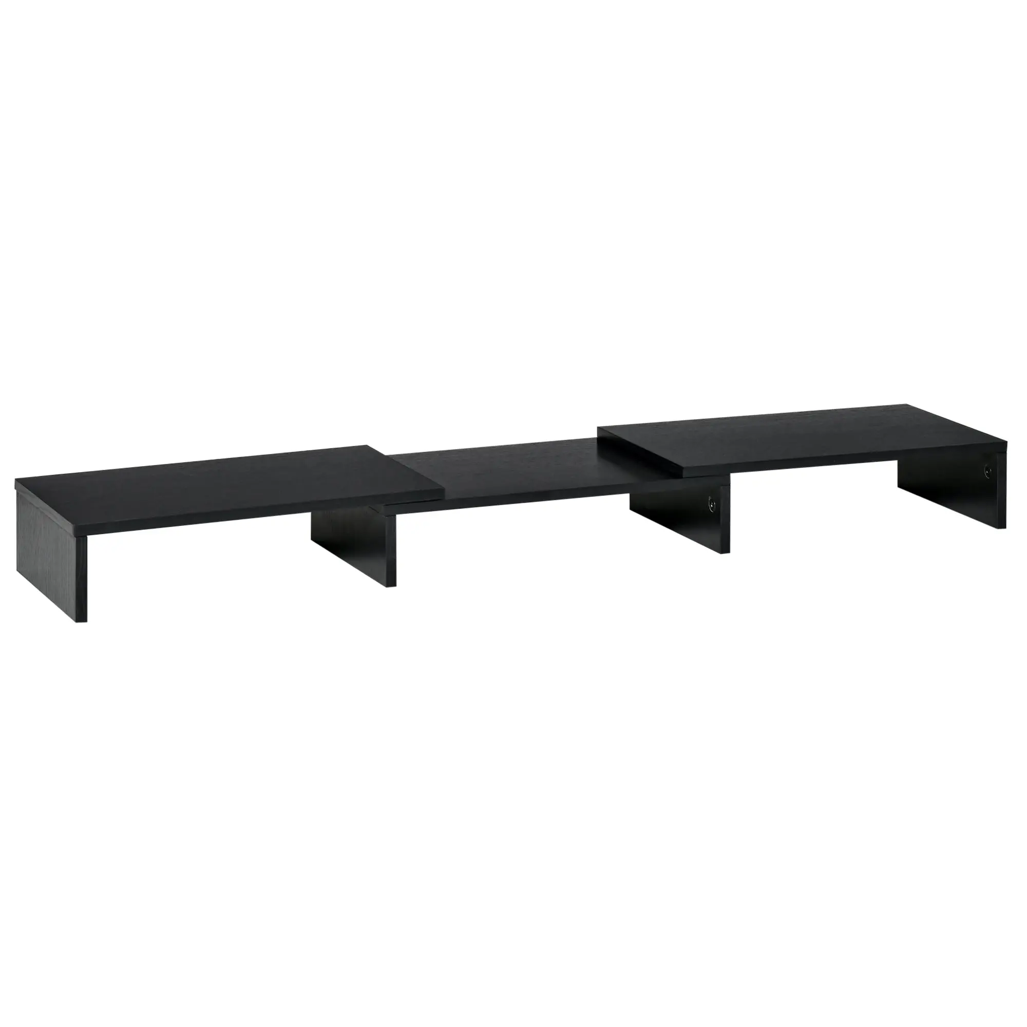 Monitor Stand Dual Screen Riser Adjustable Length and Swivel Angle Screen Stand for PC Notebook Laptop Printer 31.5-46 x 9.3 x 3.9 inches Black