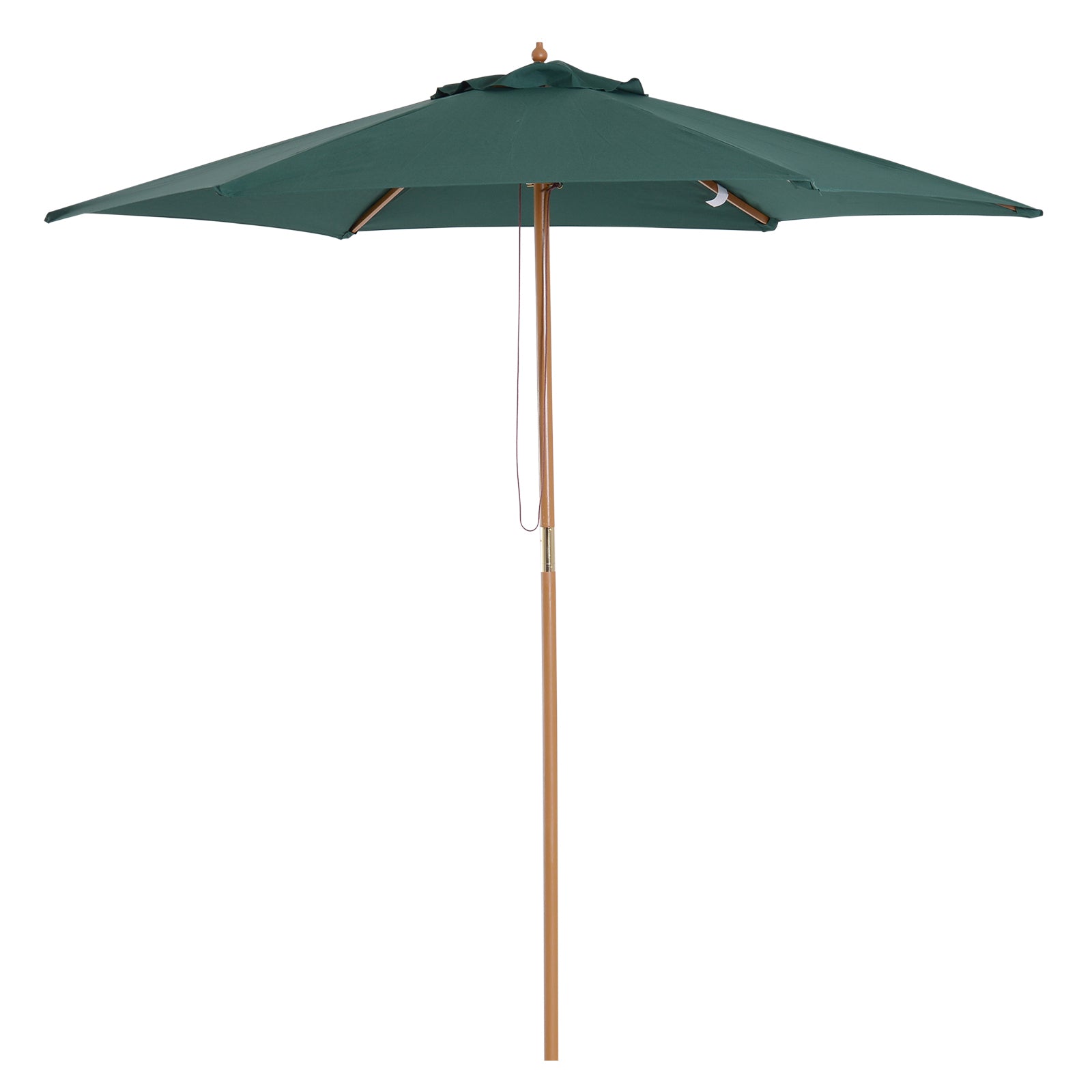 Outsunny Aiavarju Ø250x230 cm Terrassi Parasiit 6 Eemaldatava Postiga, Anti-UV Veekindel ja Puitraam Ranna Patio Roheline