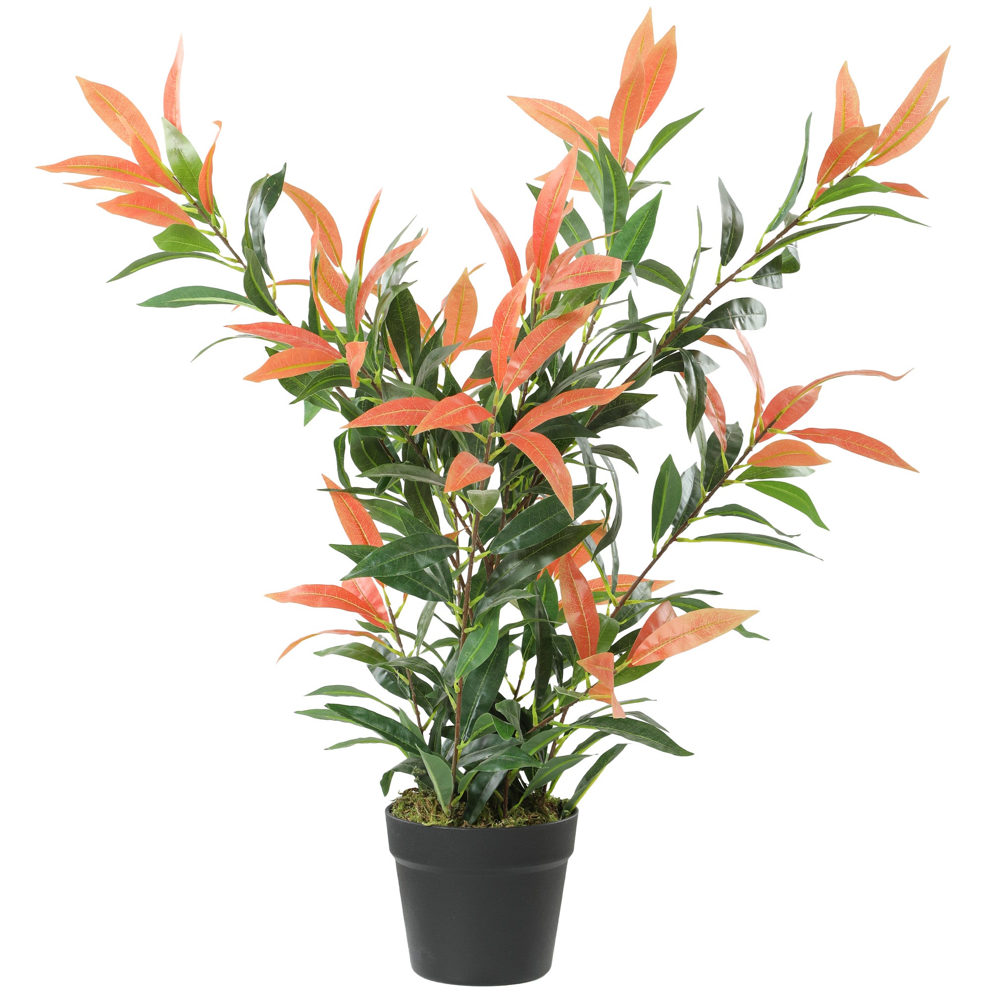 HOMCOM umělá photinia 90 cm, 300 realistických listů, tvarovatelné větve — dekorativní rostlina do interiéru