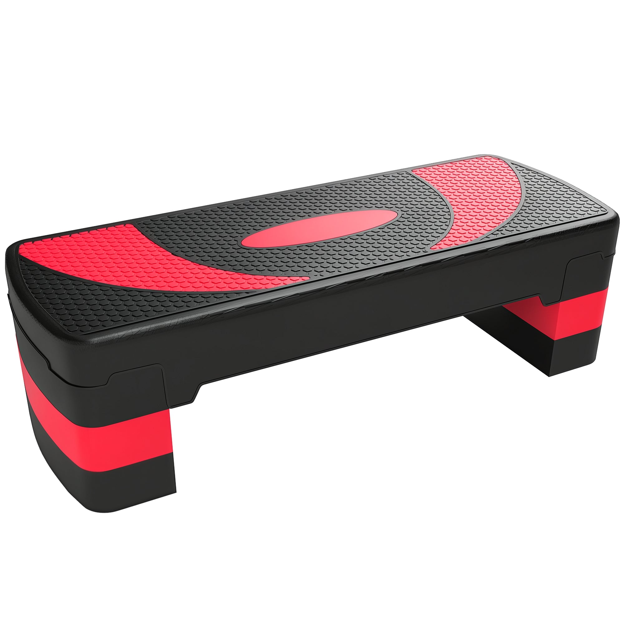 HOMCOM Sammulaud Aerobic Stepper 3 tasemega reguleeritav (10/15/20 cm) Fitnessi kodu treener siseruumi ja välitingimustes, maksimaalne kandevõime kuni 150 kg Punane