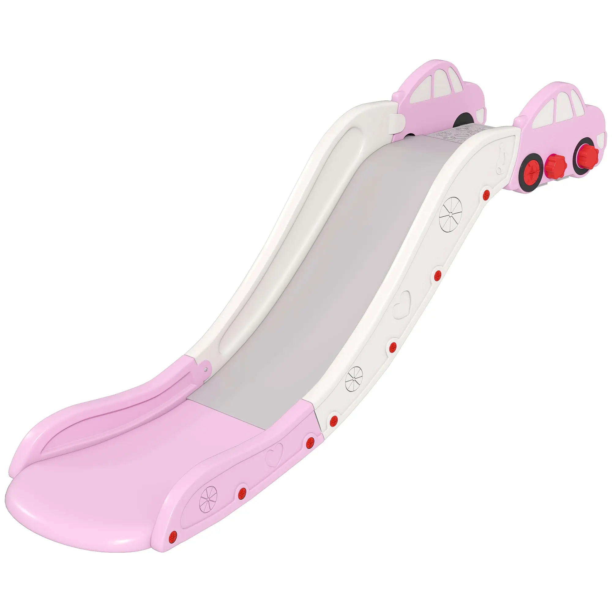 HDPE Toddler Slide with Integrated Cushioning, 175 x 43 x 73 cm (69 x 17 x 29 in) – For Sofas, Beds & 40–60 cm (16–24 in) Surfaces, Ages 18–48 Months, 30 kg (66 lb), Pink