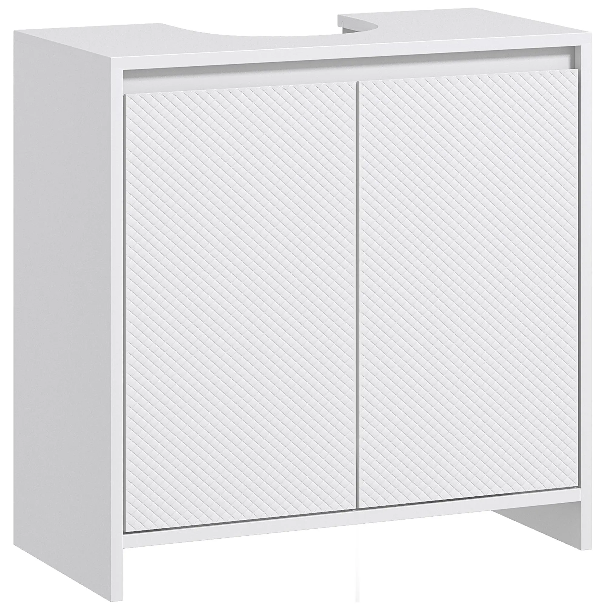 Under Sink Cabinet Modern Bathroom Vanity with Shelf Anti-Tip Foot 40 kg Load 60x30x60 cm White