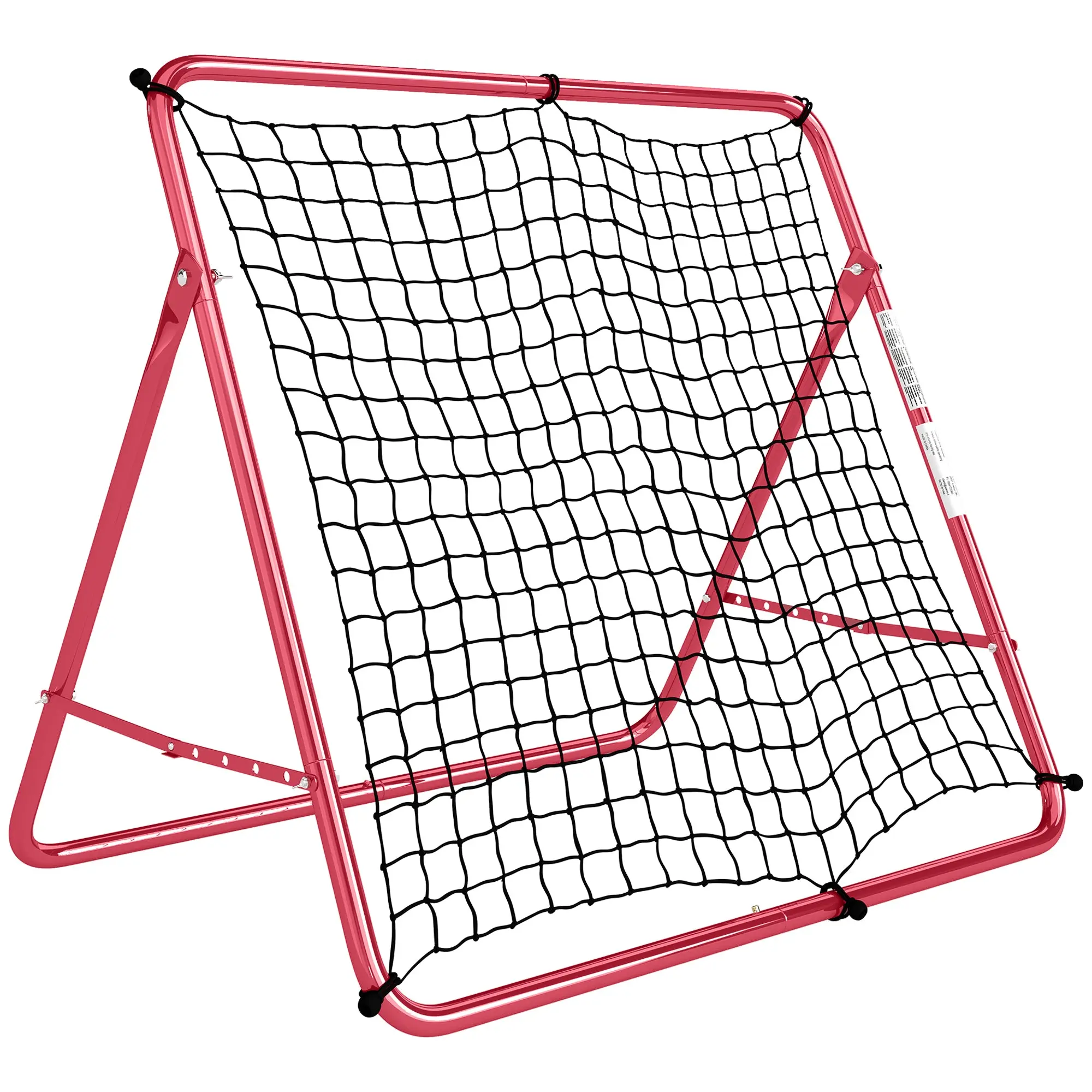 SPORTNOW Portable Soccer Rebound Net, 5 Adjustable Angles, Double-Layer Nylon with Steel Frame, 103 x 72 x 89 cm, Red