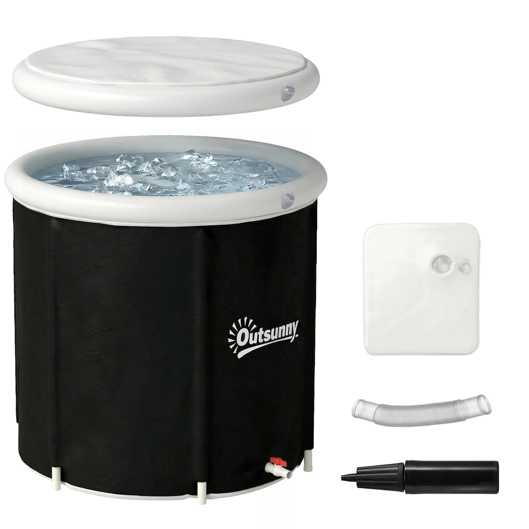 280 L (≈74 US gal) Inflatable Ice Bath — Portable Cold Water Recovery Tub with Cover & Pump, Multi-Layer Insulated Barrel, Indoor/Outdoor, ?78 x 71 cm