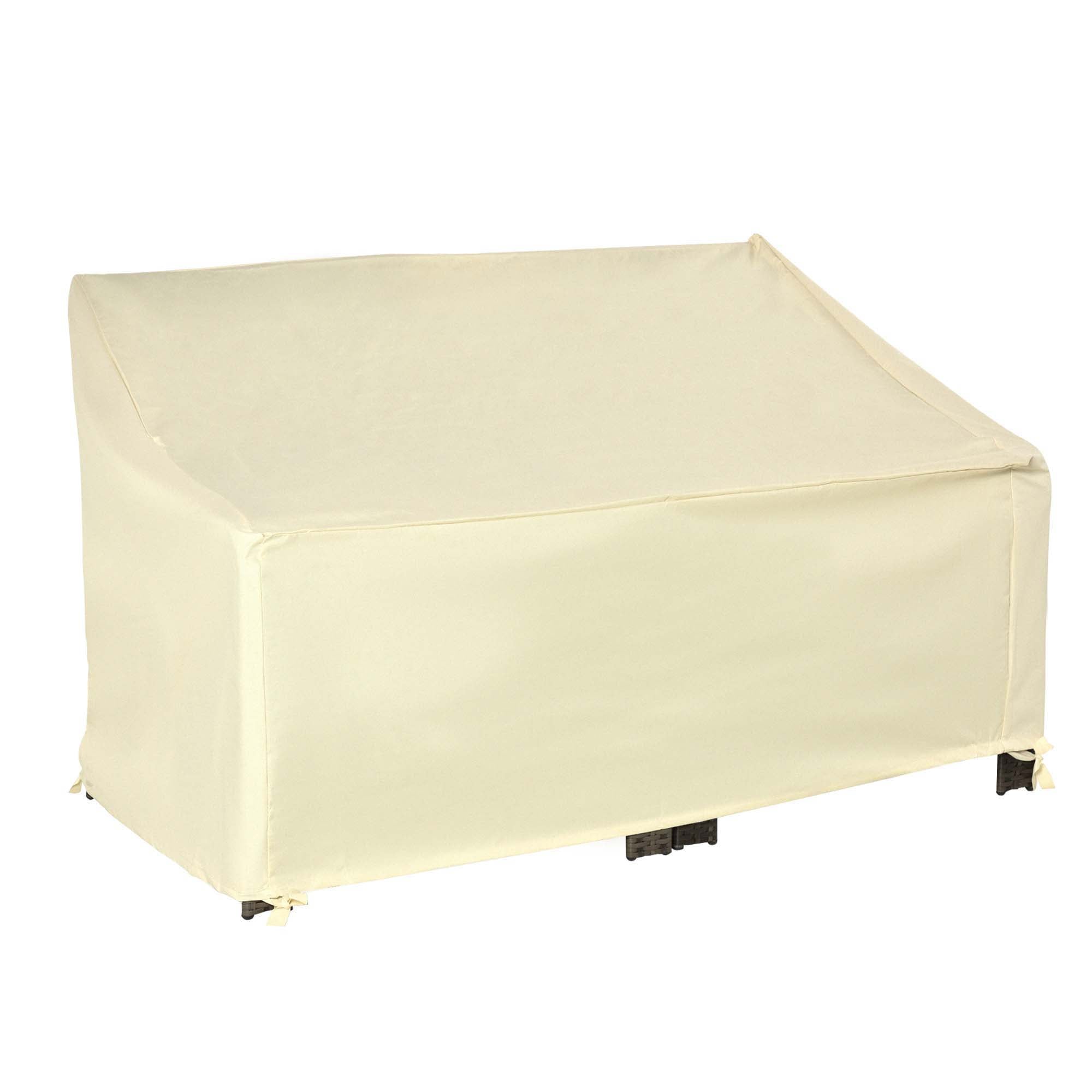 Outsunny 2-Zits Bank Dekking 140x84x56/94 cm Tuinmeubel Deksel Oxford 600D Stof met Waterdichte Coating voor Tuin Patio Terras Crème