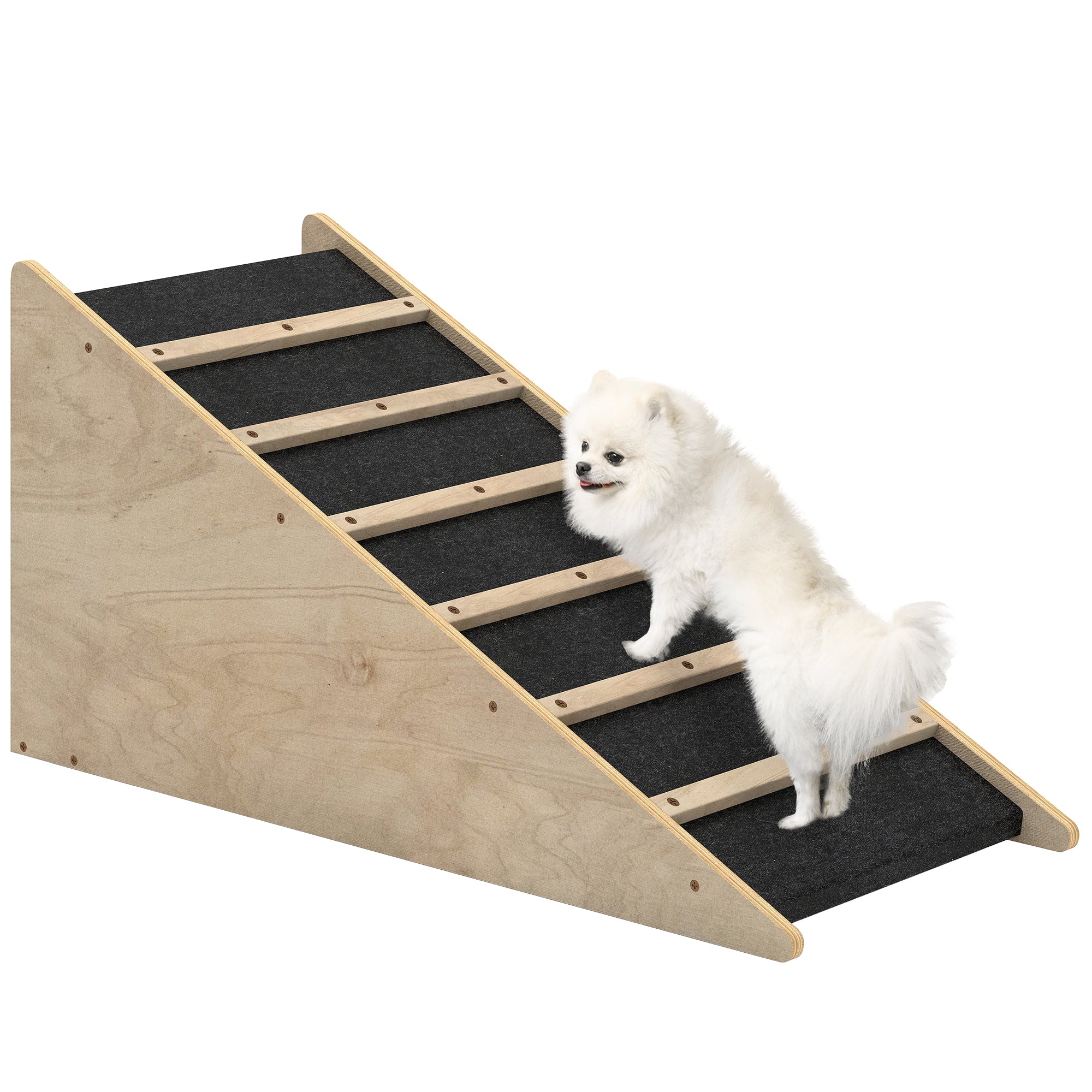 PawHut Hundebro, Pet Ramp, Bilrampe, Skridsikker Hundetrædepind til Mellemstore Hunde op til 20 kg, 90 x 40 x 45 cm