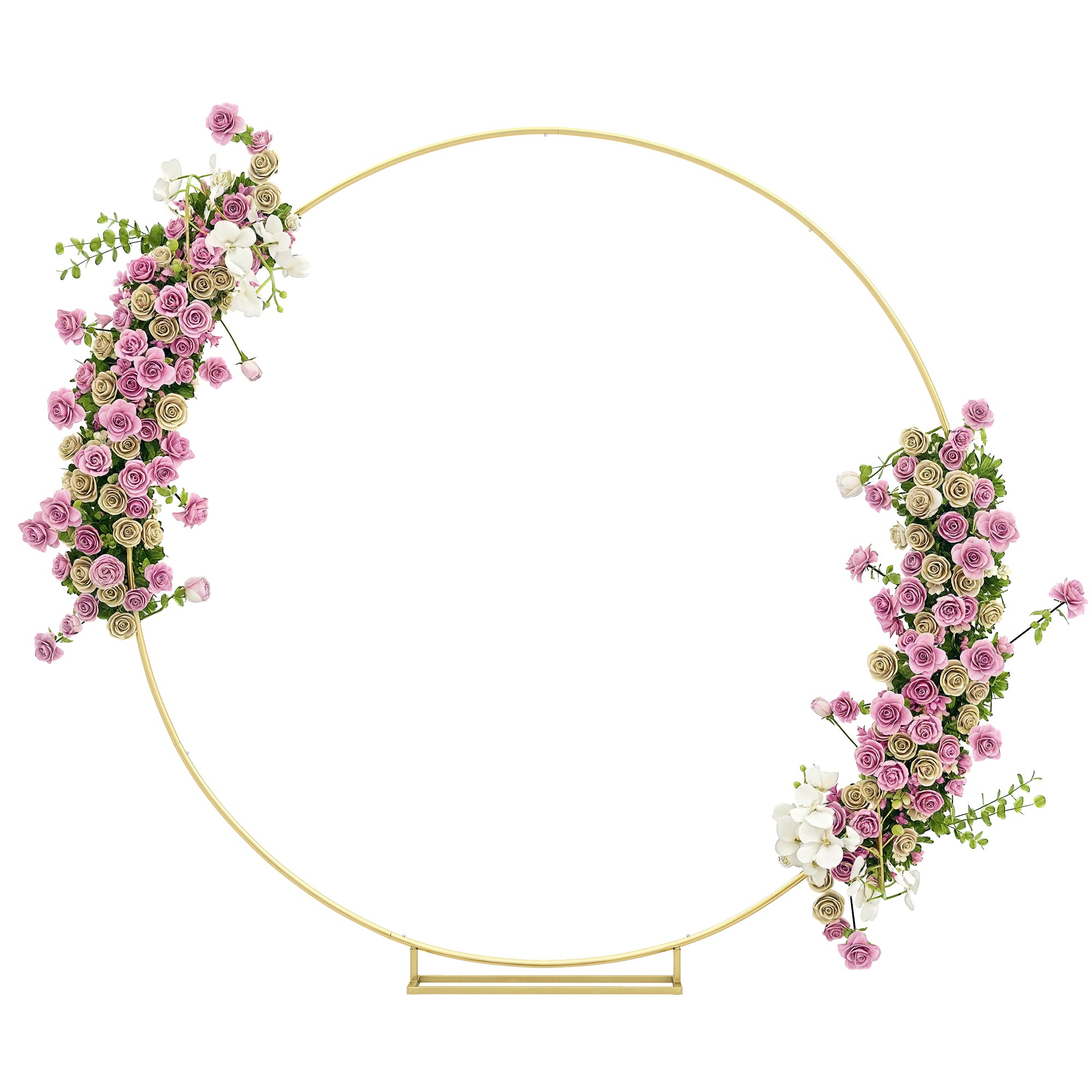 Outsunny runder Metallgartenbogen für Rosen - Hochzeitsbogen mit pulverbeschichteter, wetterfester Oberfläche für Kletterpflanzen-Dekoration - Terrasse 230x28x234 cm Gold