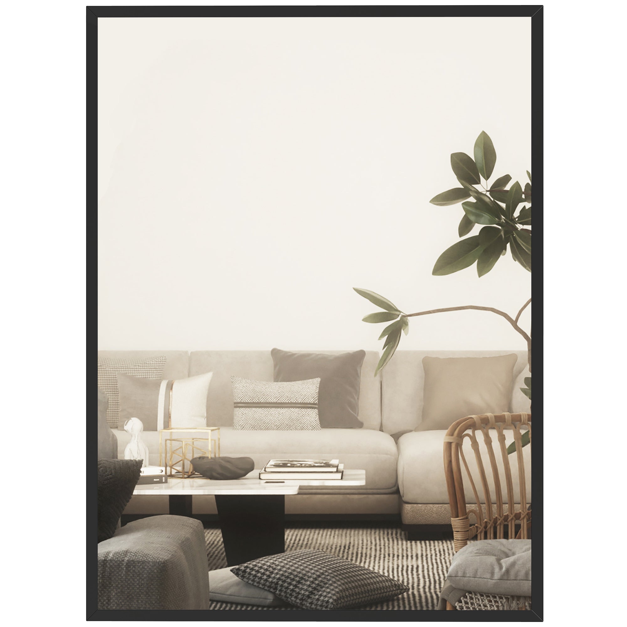 Rectangular Wall Mirror 30 x 40 in, Black Wood Frame — Ideal for Bathroom, Living Room & Bedroom