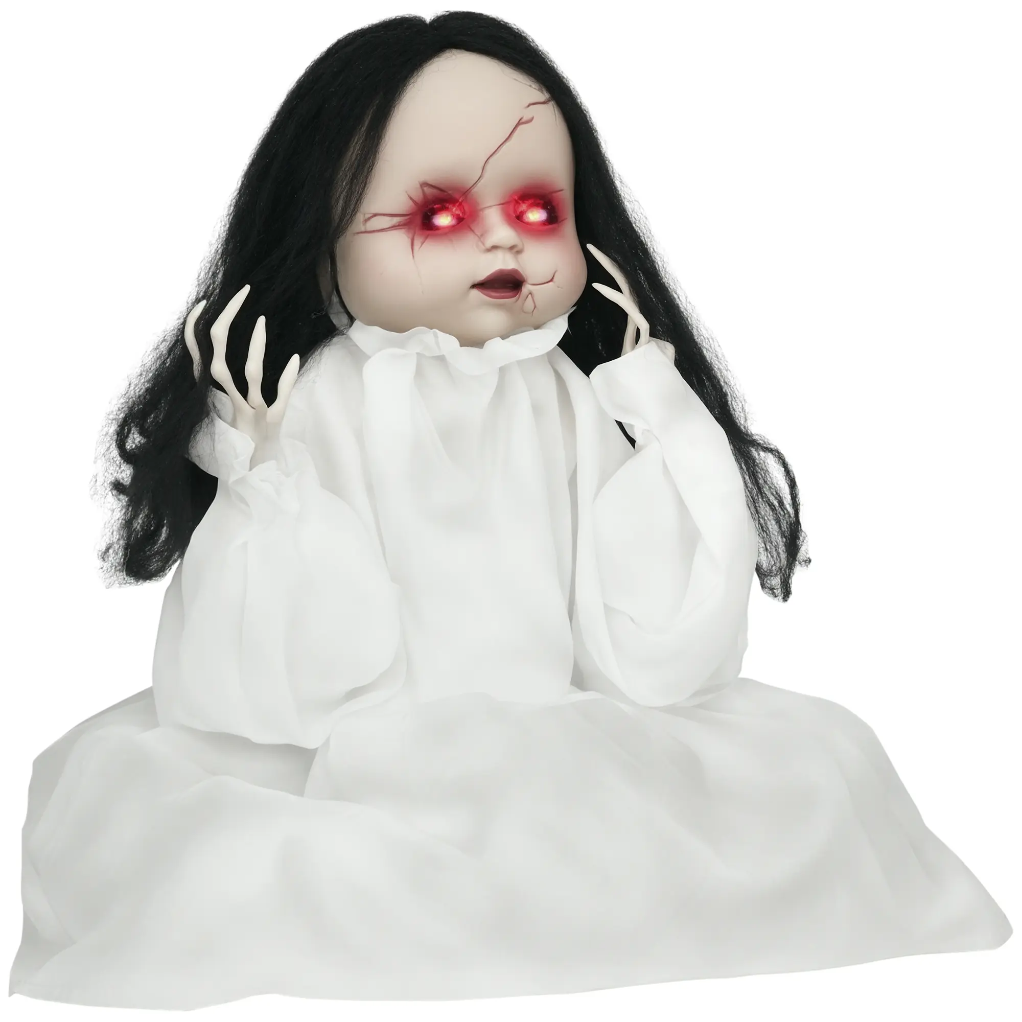 Halloween Decoration Horror Doll, LED Eyes, Howls, Jumps Up, Sound & Motion Sensor, 60 cm