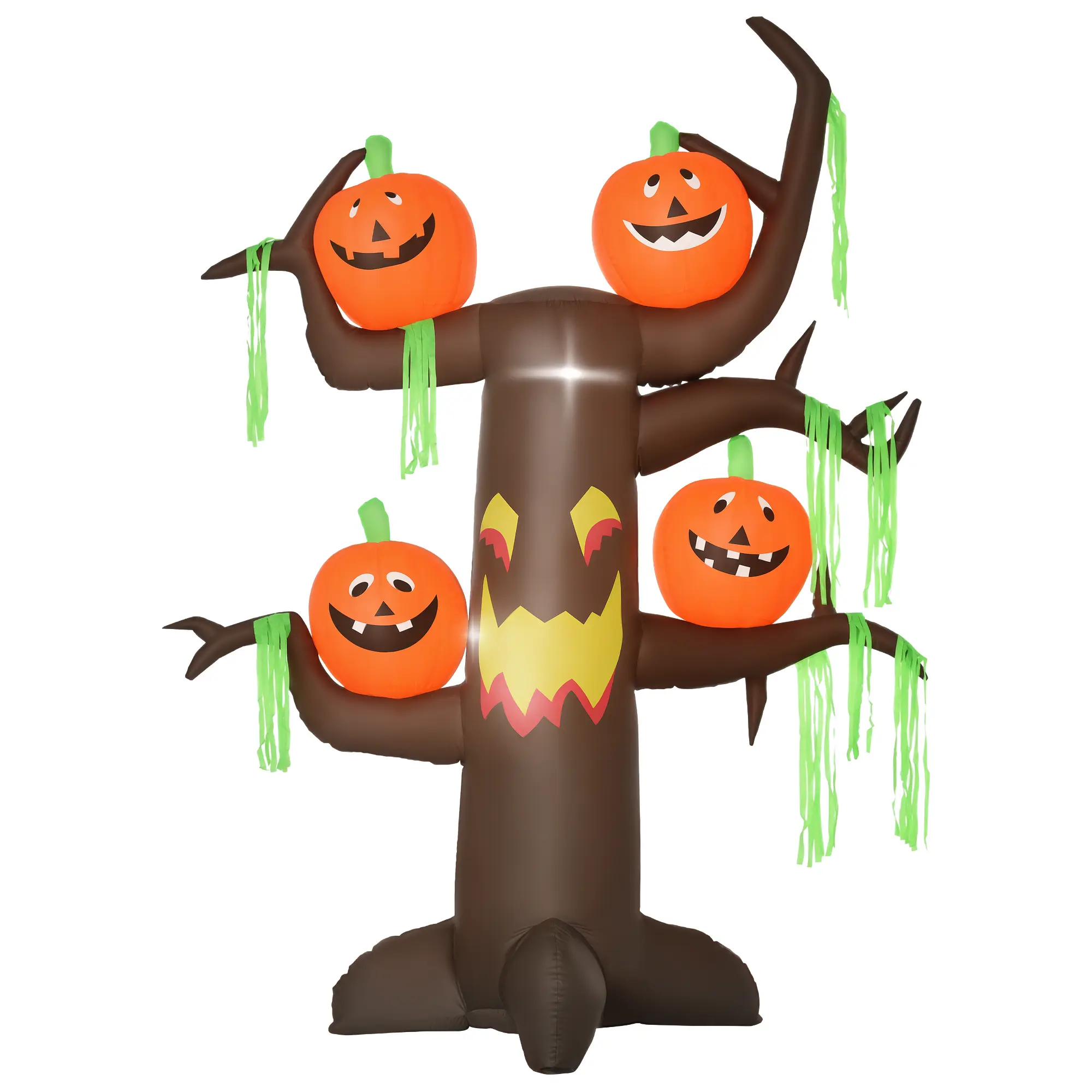 HOMCOM Inflatable Spooky Tree with Pumpkin Halloween Decoration Figure with LED Lighting, Polyester, 180x80x240cm