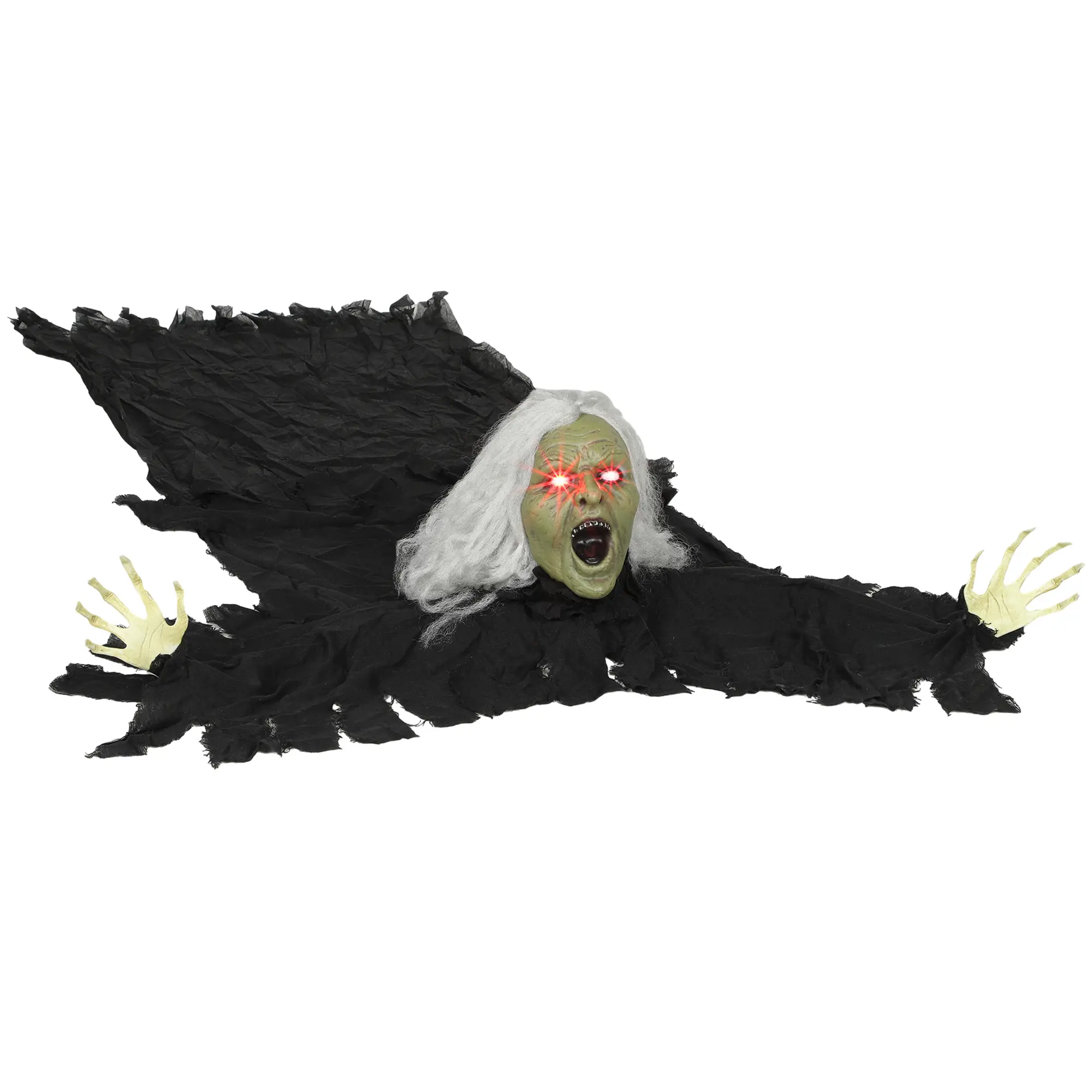 183 cm Halloween Decoration – Creeping Zombie Granny with LED Lights & Sound, for Parties