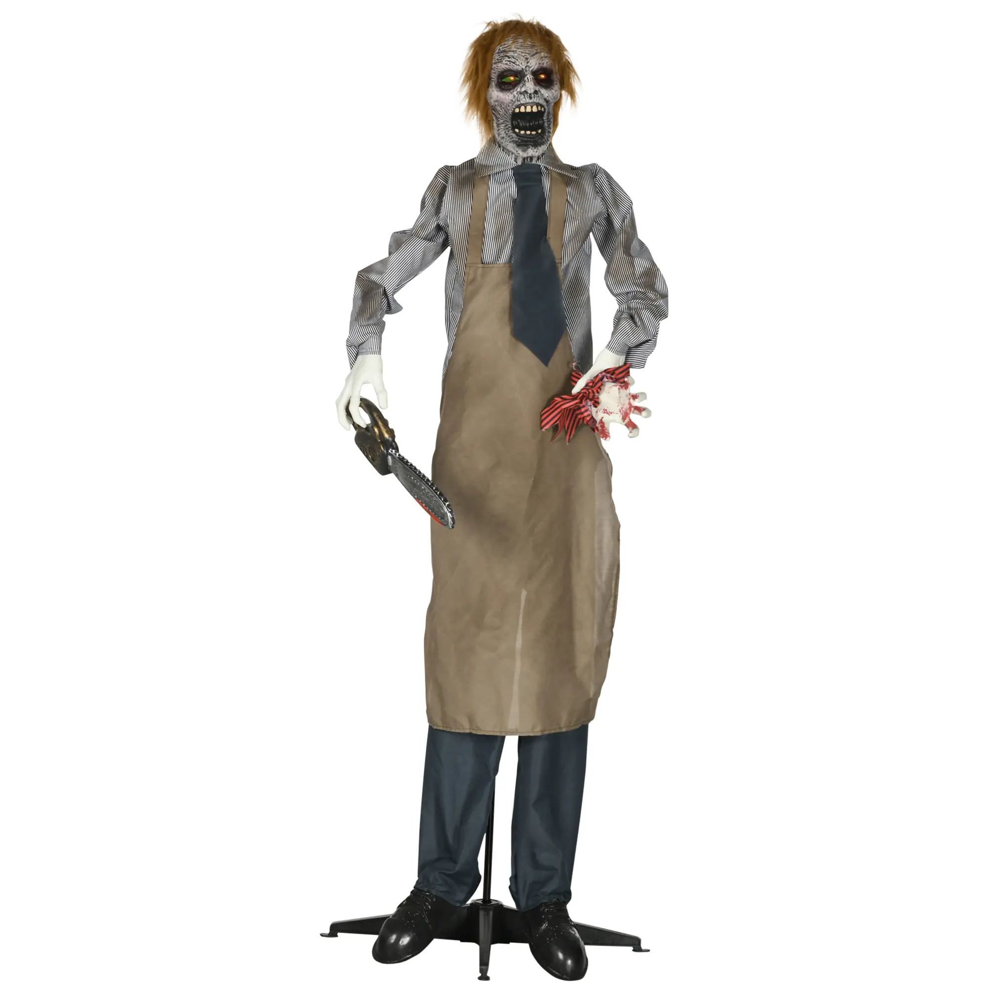 HOMCOM Halloween decoration, chainsaw killer, movable, chainsaw sound, automatic activation, 1.70 m