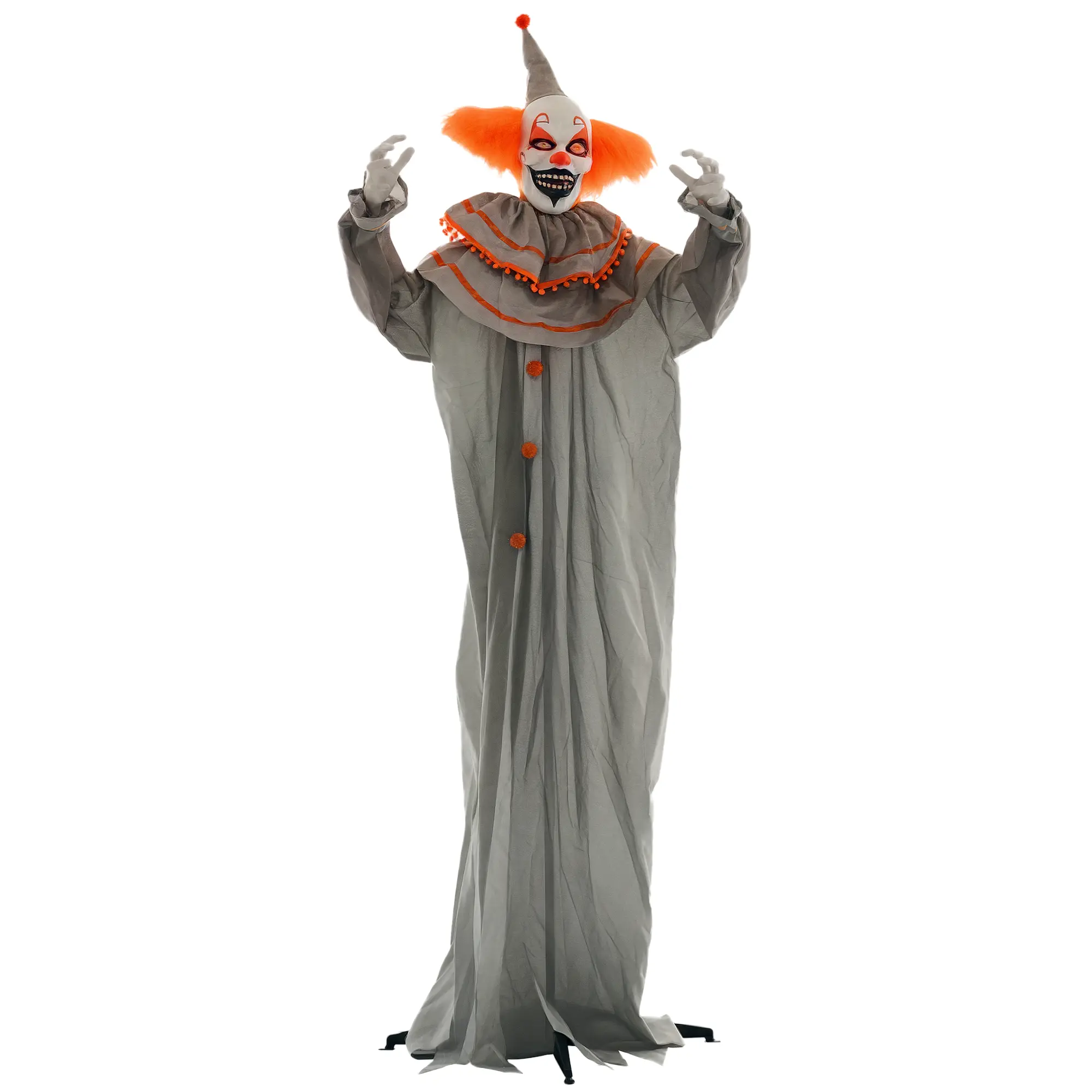Halloween decoration clown, flexible arms, touch/sound-activated, glowing eyes