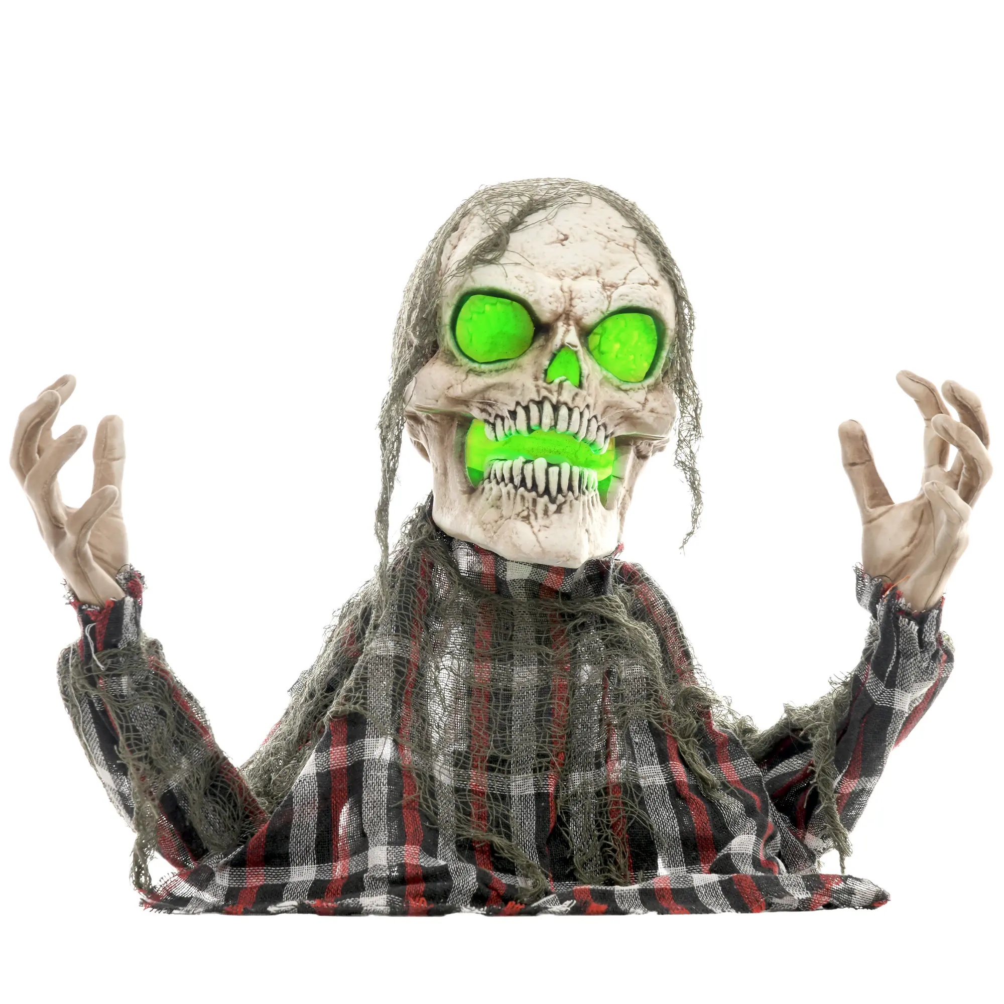 Halloween decoration Groundbreaker skeleton, bendable arms, glowing eyes, eerie howl