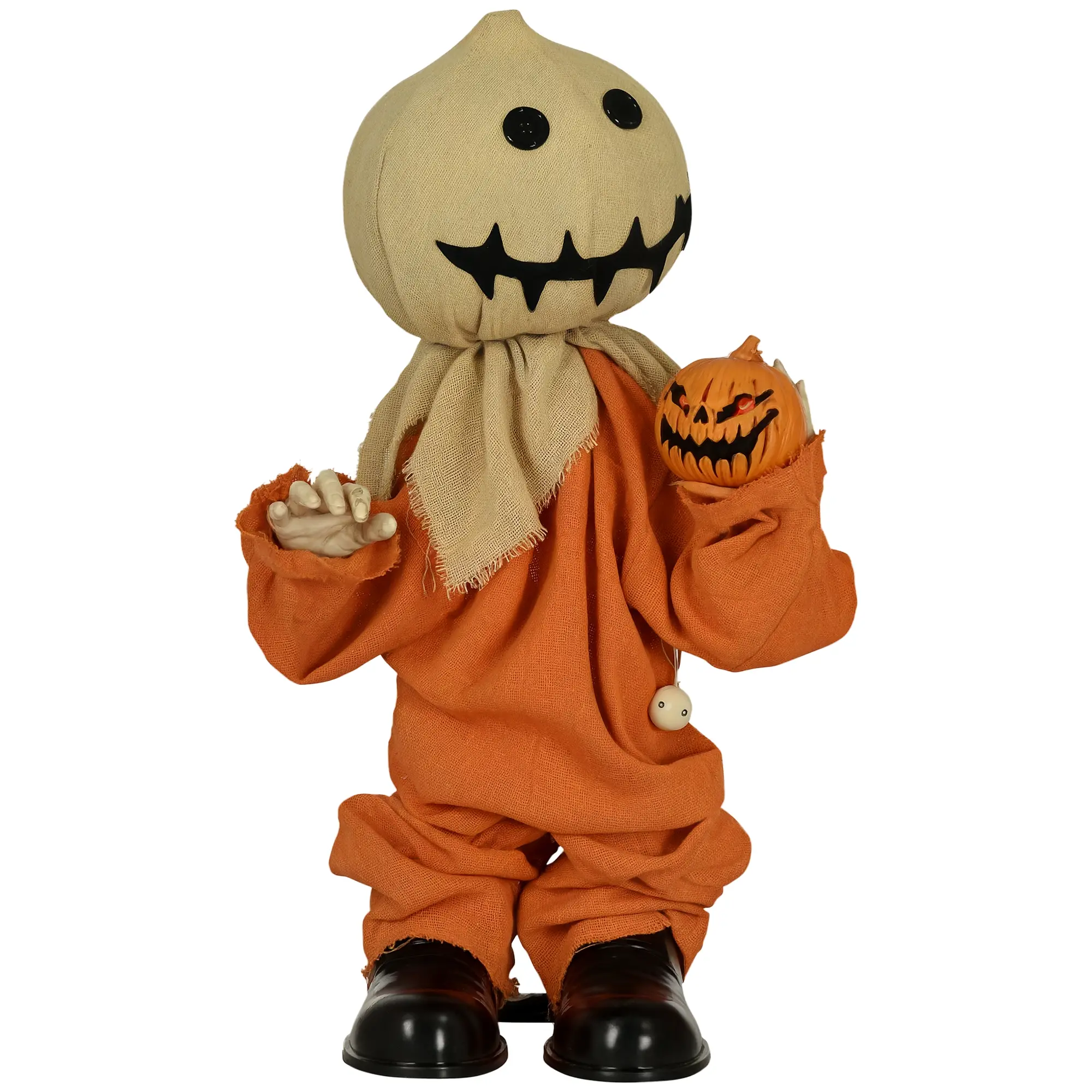 Scarecrow Halloween Decoration, Movable, Sound-Activated, Battery-Powered