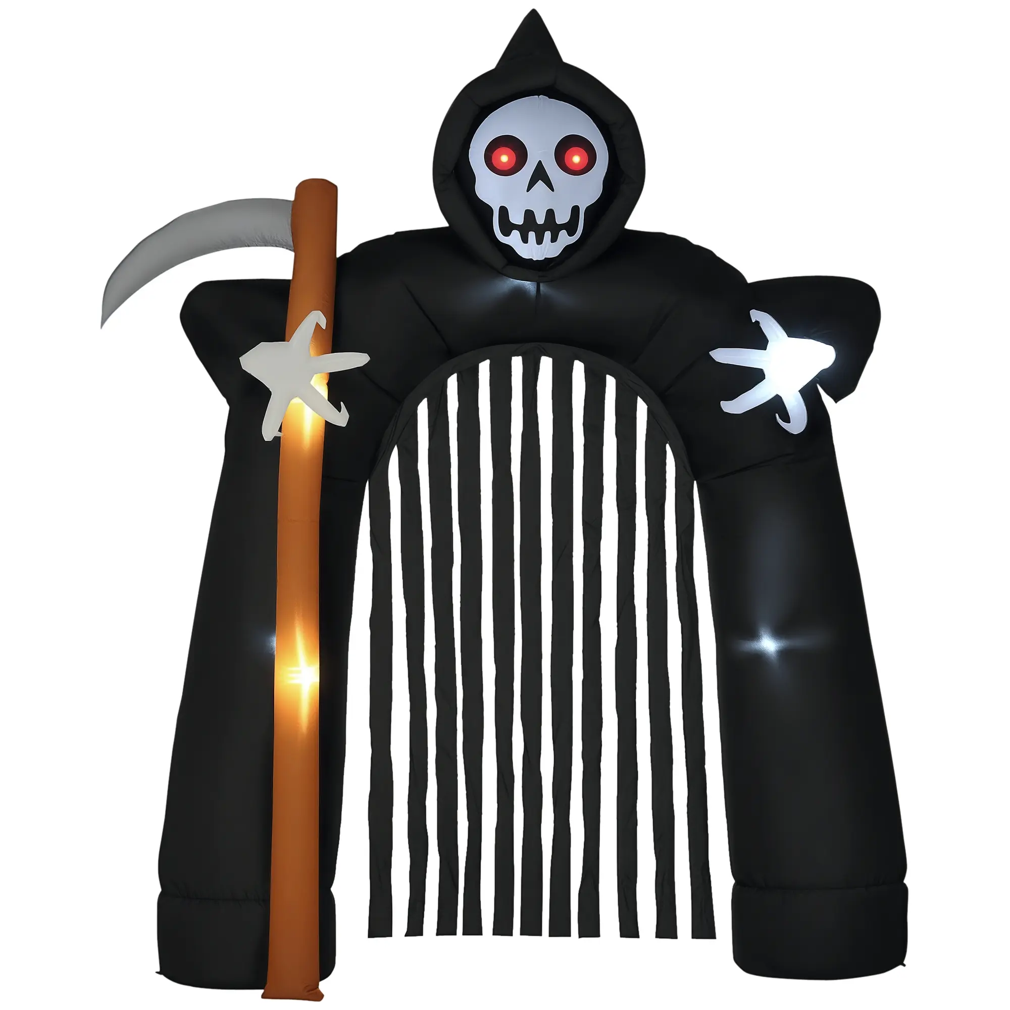 Large Halloween Garden Decoration Grim Reaper Inflatable Arch with LED Lighting 2.85 m